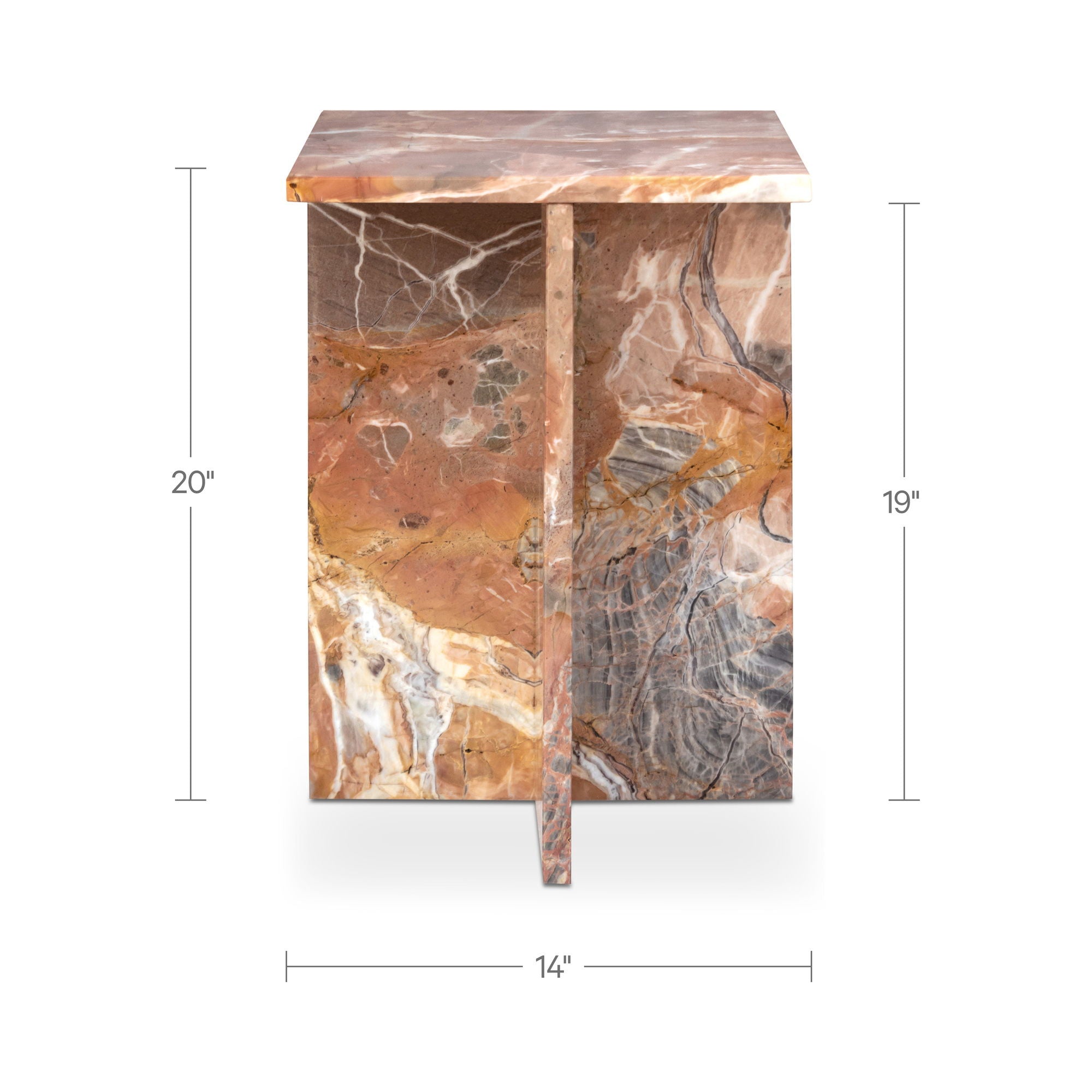 Blair - Accent Table Levante Marble - Orange - Image 2