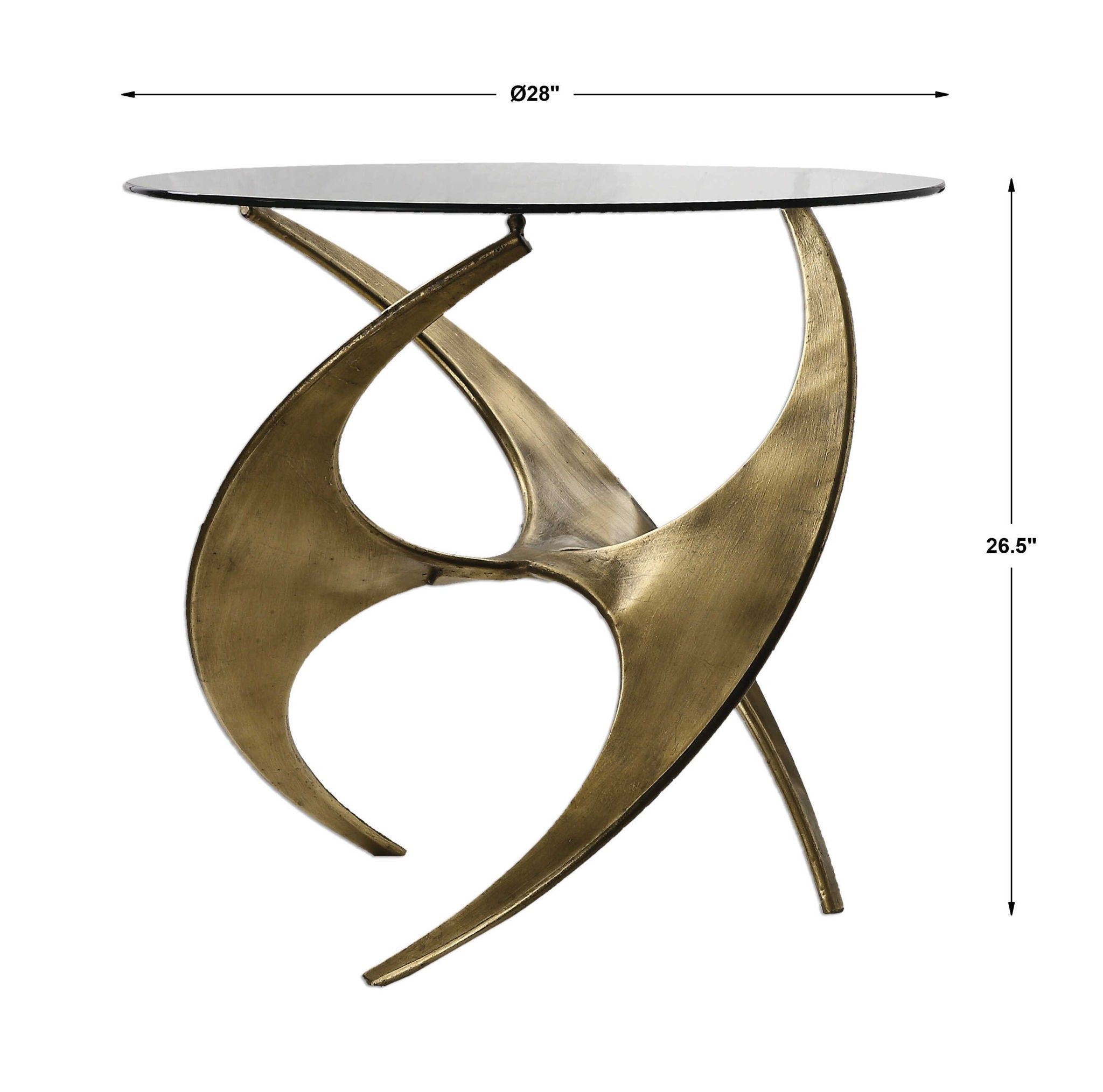 Graciano - Glass Side Table - Gold - Image 3