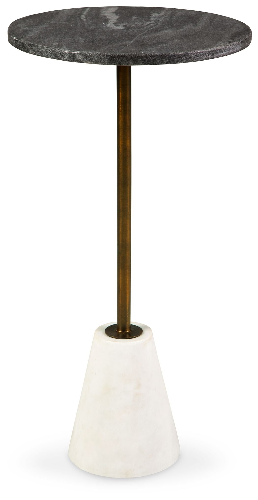 Caramont - Accent Table with White Base - Black / White / Gold Finish - Image 1