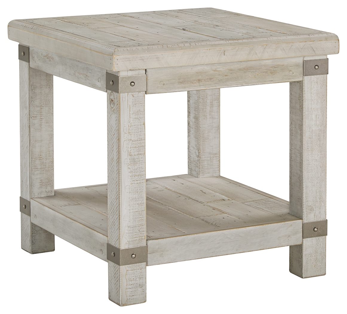 Carynhurst – Rectangular End Table – White Wash Gray