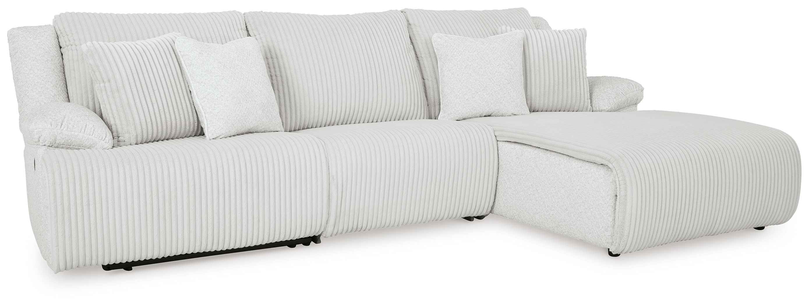 Top Tier - 3-Piece Sectional Sofa With RAF Press Back Chaise - Alloy - Image 1