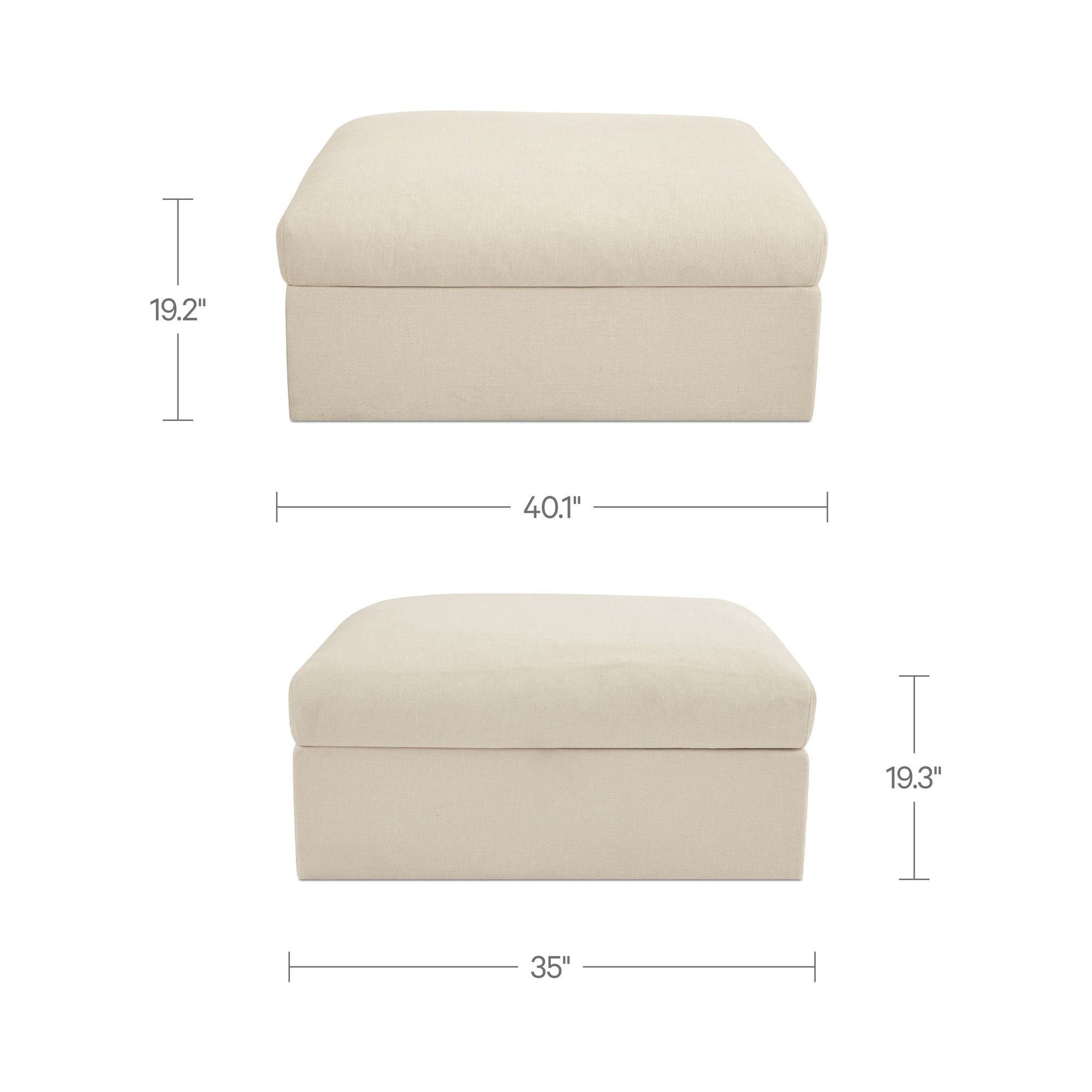 Swift - Storage Ottoman - Light Beige - Image 2