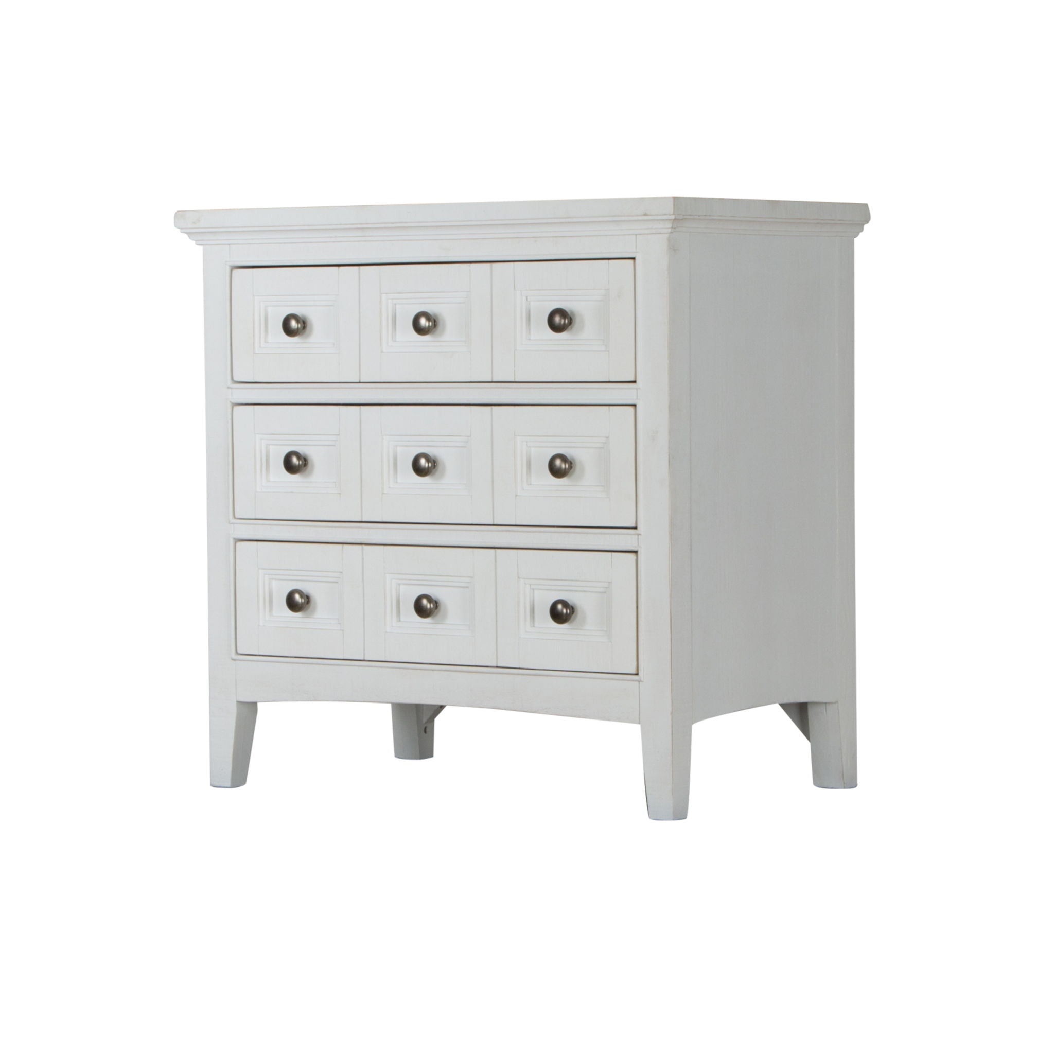 Heron Cove – Relaxed Traditional Chalk White Three Drawer Nightstand – Chalk White