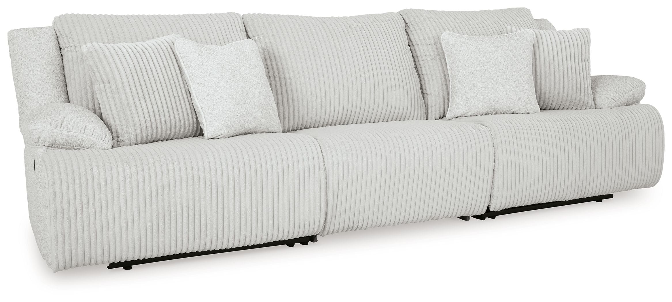 Top Tier – 3-Piece Sectional Sofa With RAF And LAF Recliner – Alloy