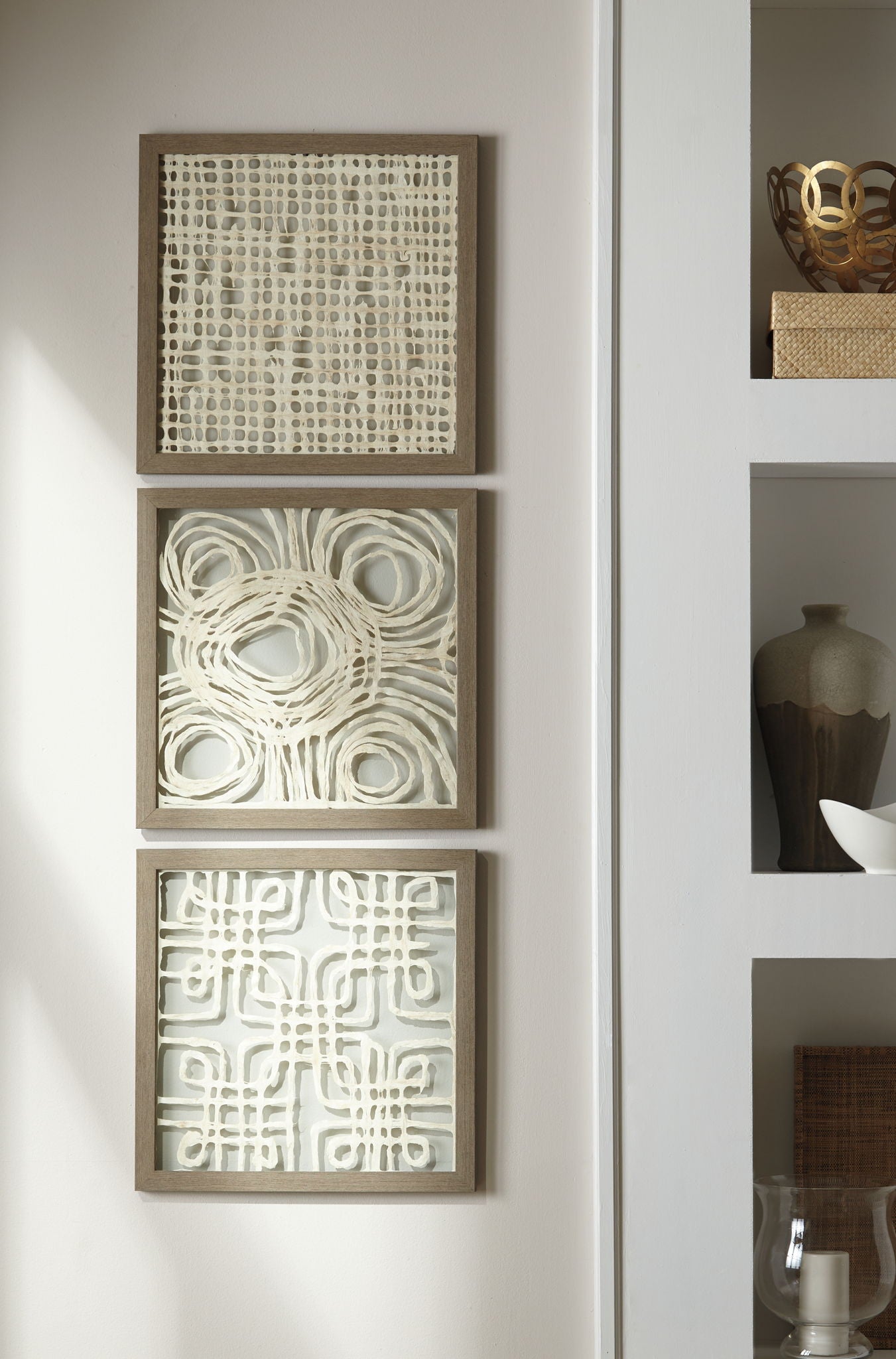 Odella - Wall Decor Set (Set of 3) - Cream / Taupe - Image 3