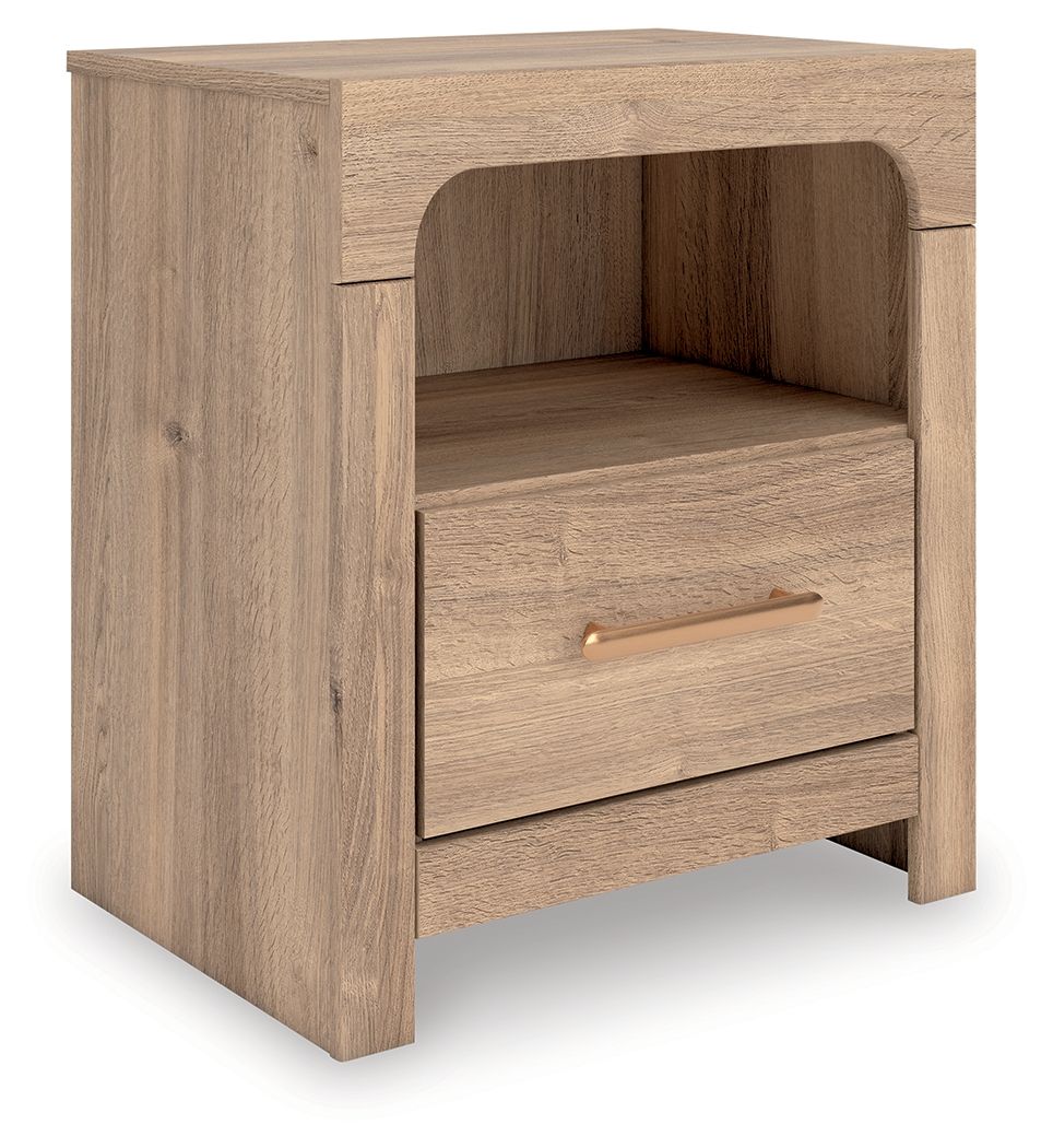 Kinlanni – One Drawer Night Stand – Tan