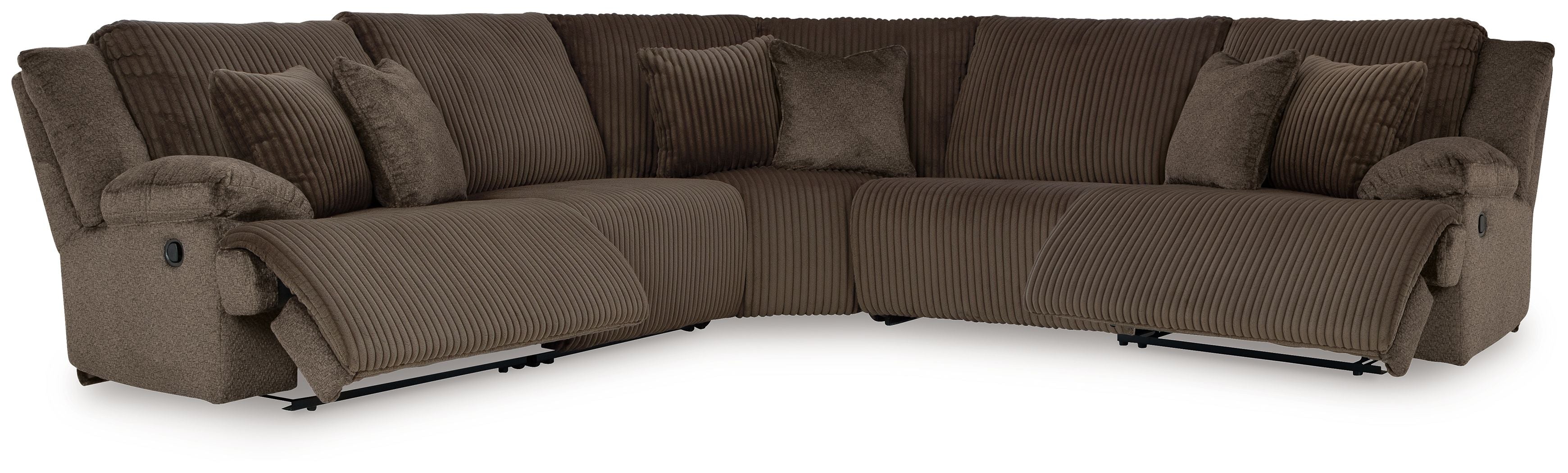 Top Tier - 5-Piece Reclining Sectional - Fabric - Chocolate - Image 1