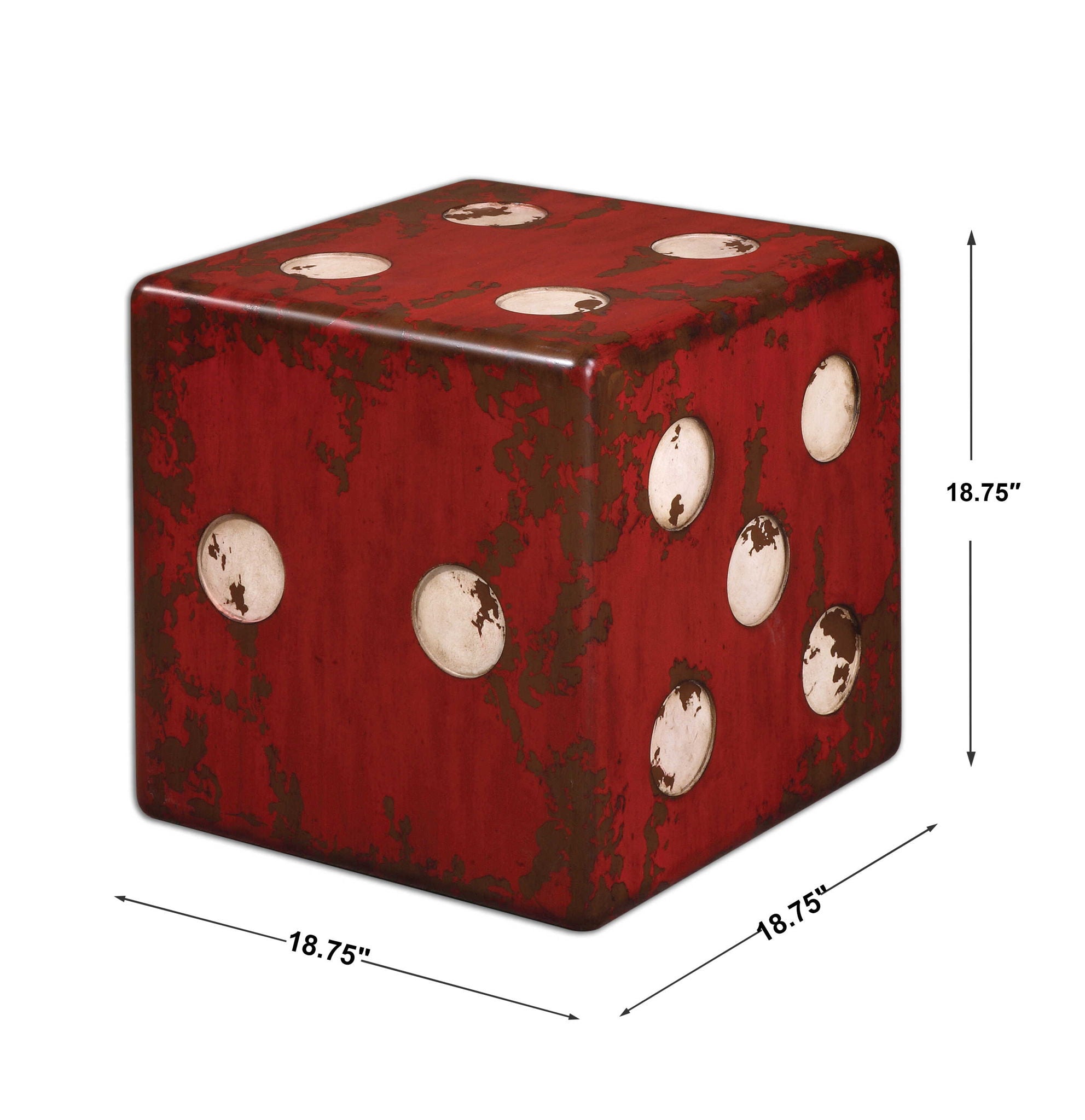 Dice - Accent Table - Red - Image 2