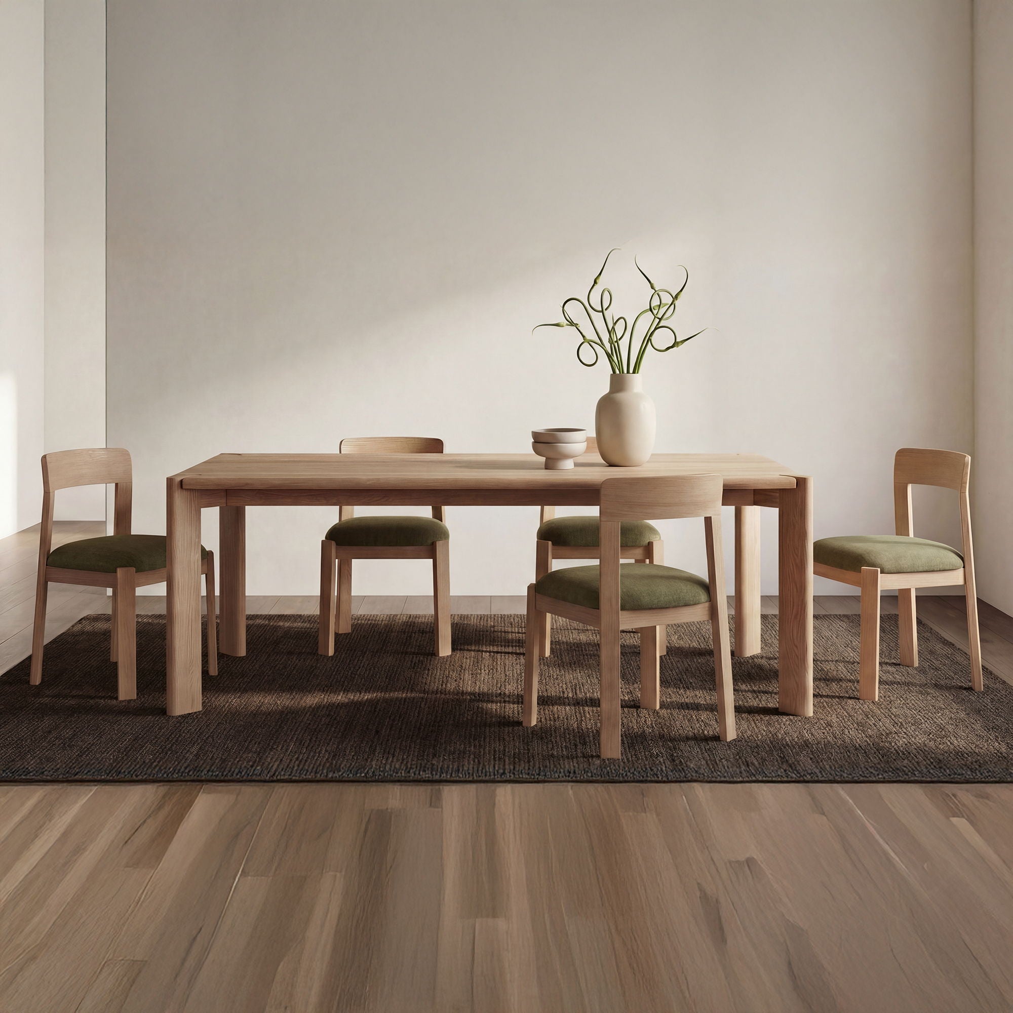 Oli – Dining Chair (Set of 2) – Dark Green / Light Brown
