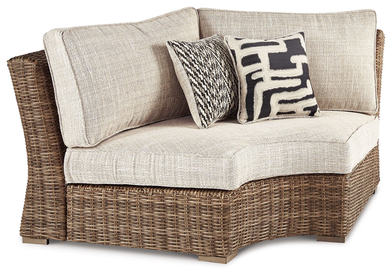 Beachcroft – Curved Corner Chair w/Cushion – Beige