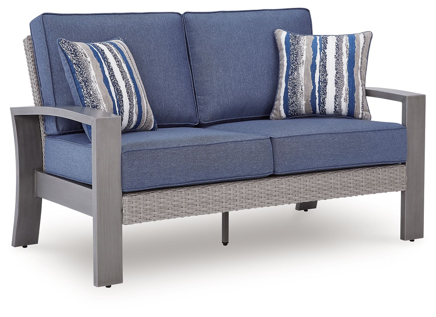 Half Moon Beach – Loveseat With Cushion – Blue / Gray