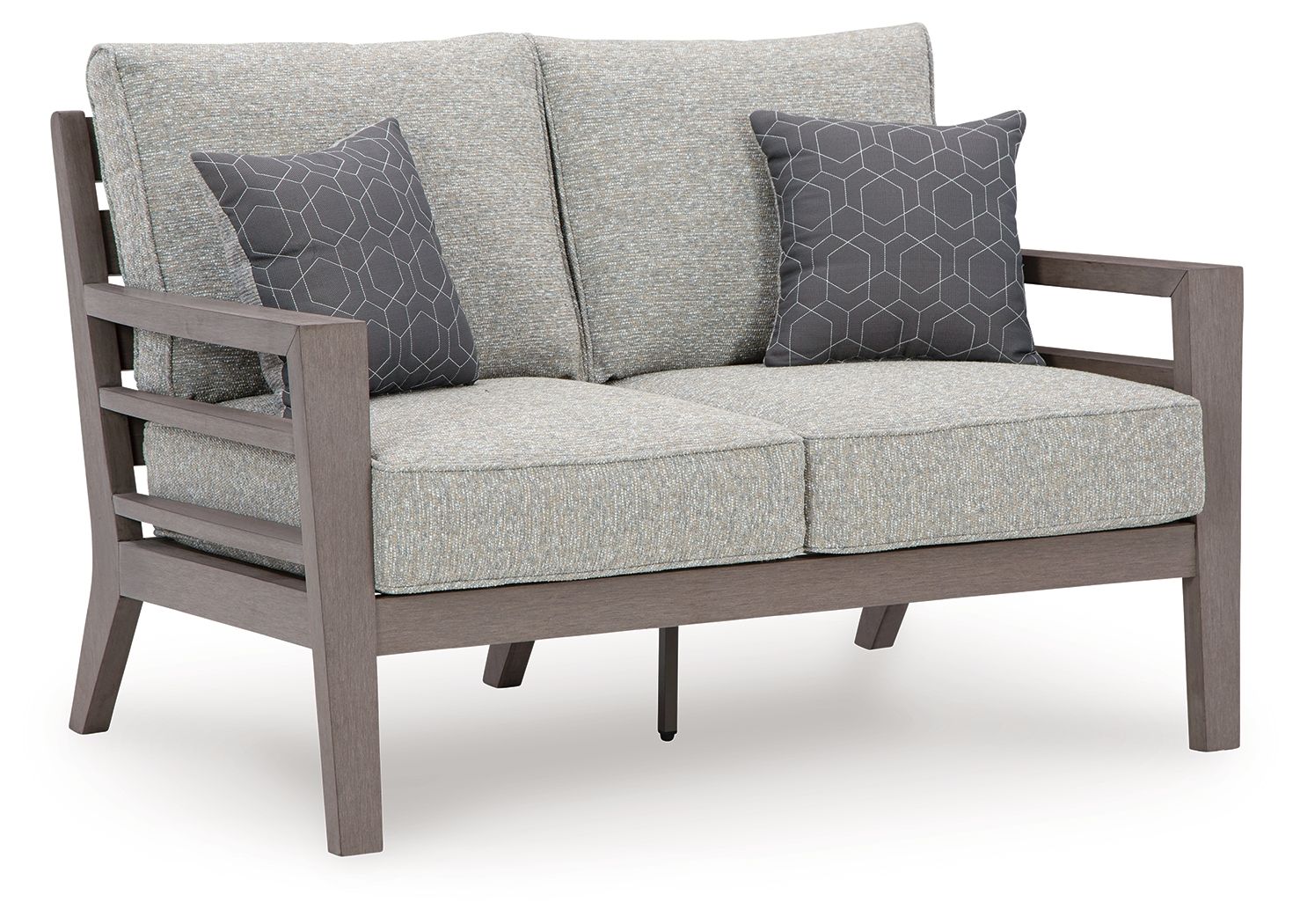 Hillside Barn – Loveseat W/Cushion – Gray / Brown