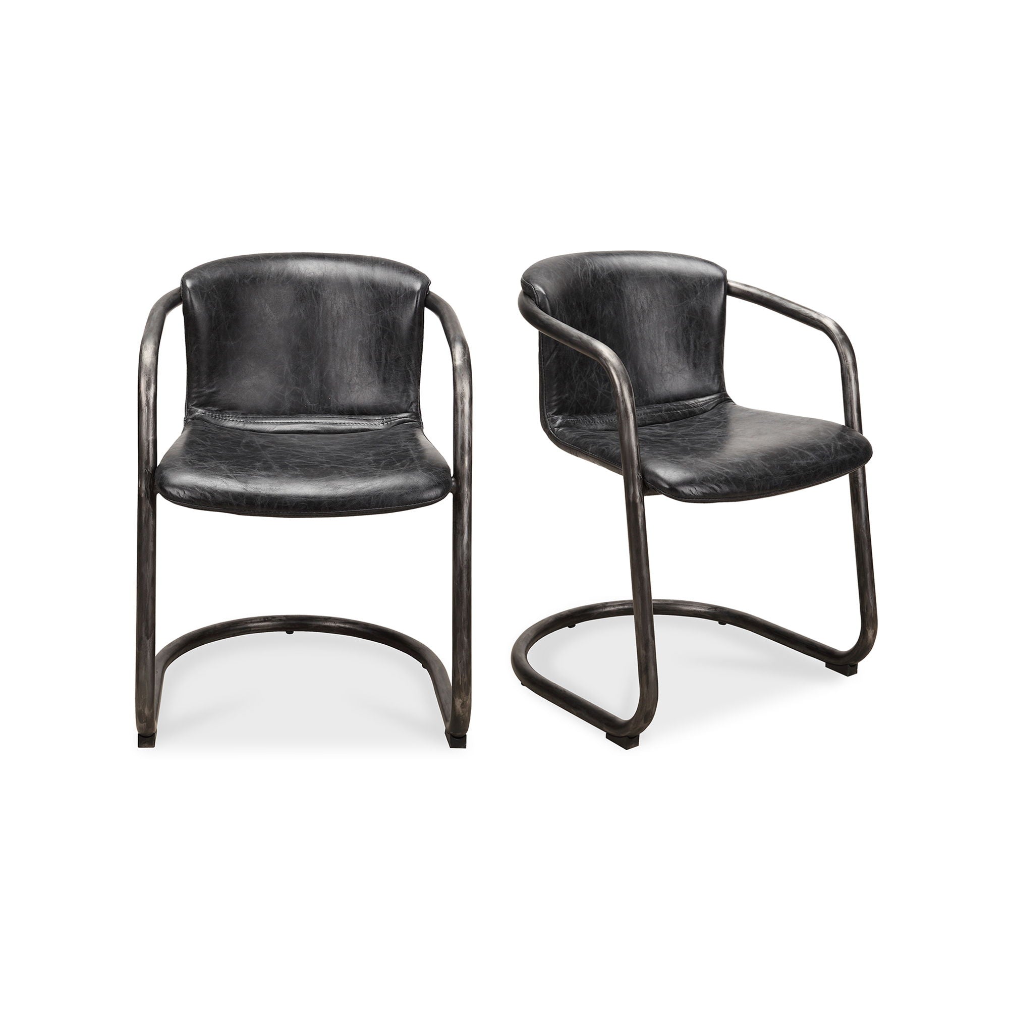 Freeman - Leather Dining Chair (Set of 2) - Onyx Black - Image 1