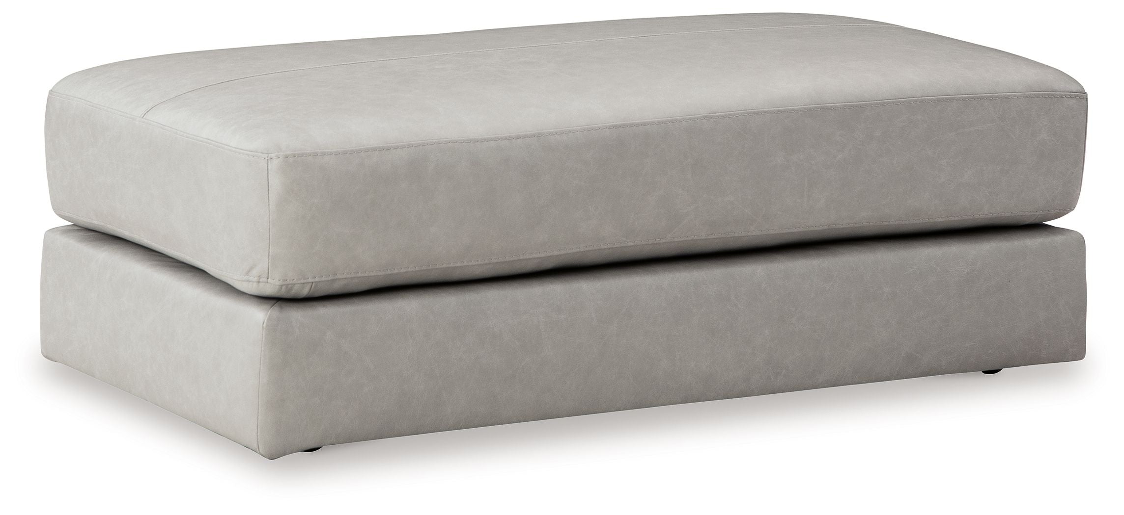 Amiata - Oversized Accent Ottoman - Leather Match - Glacier - Image 1
