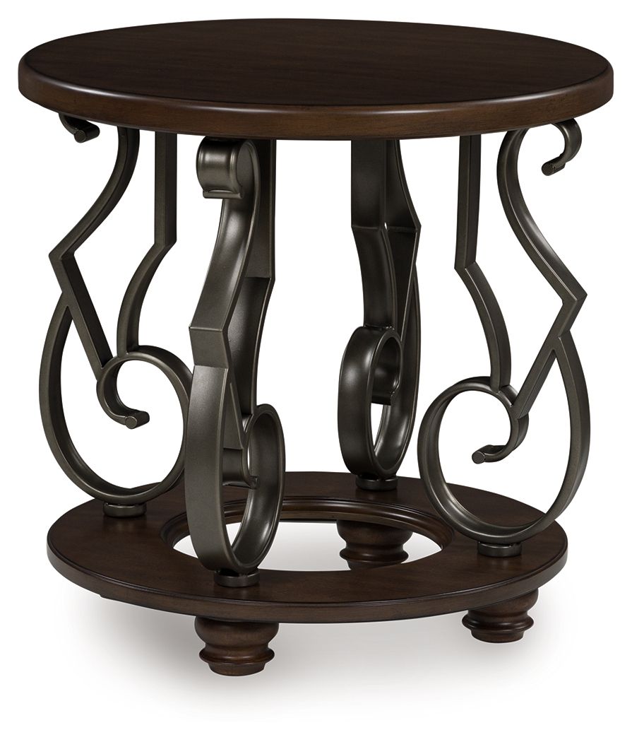 Frallyn - Round End Table - Dark Brown - Image 1
