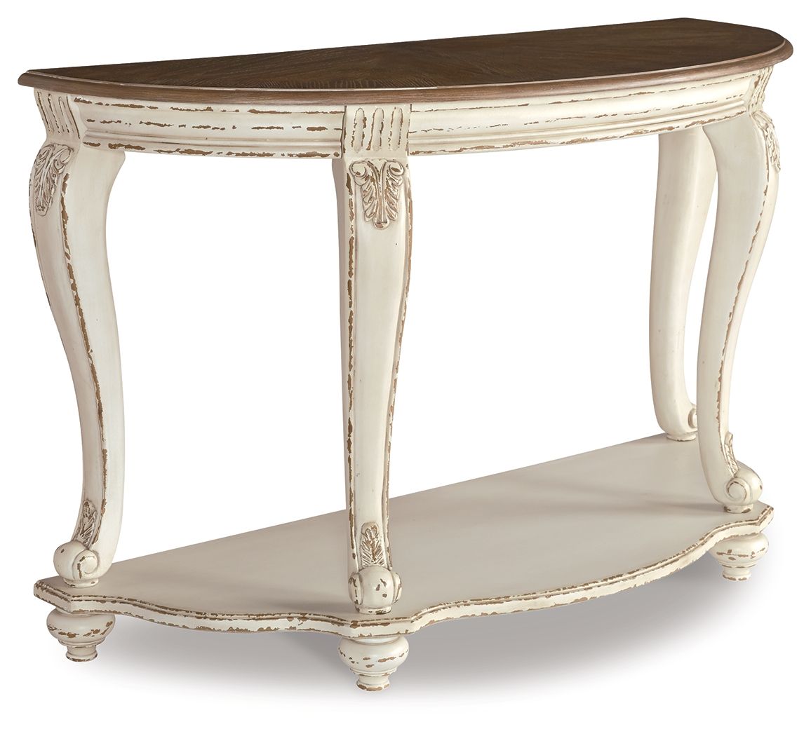 Realyn – Sofa Table – White / Brown