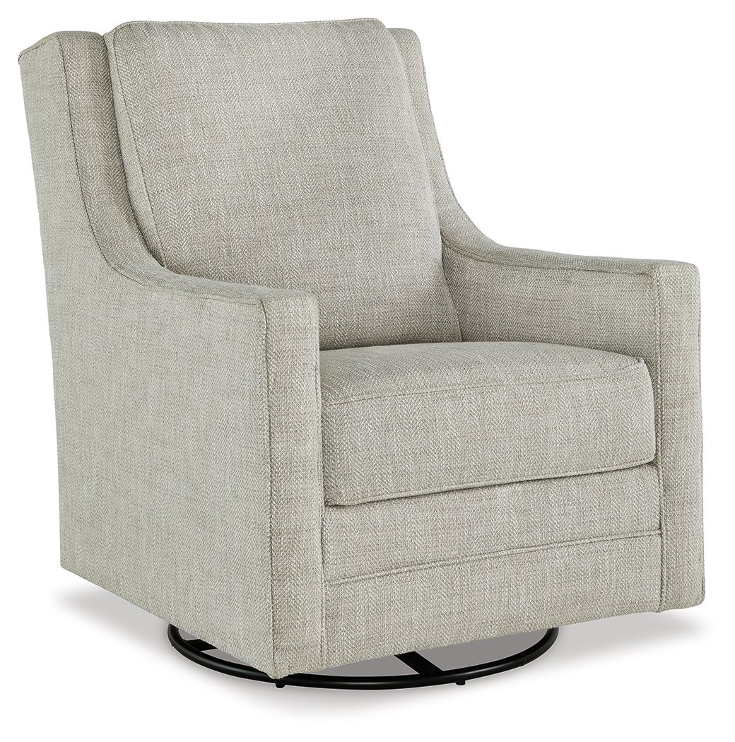 Kambria – Swivel Glider Accent Chair – Fabric – Fog