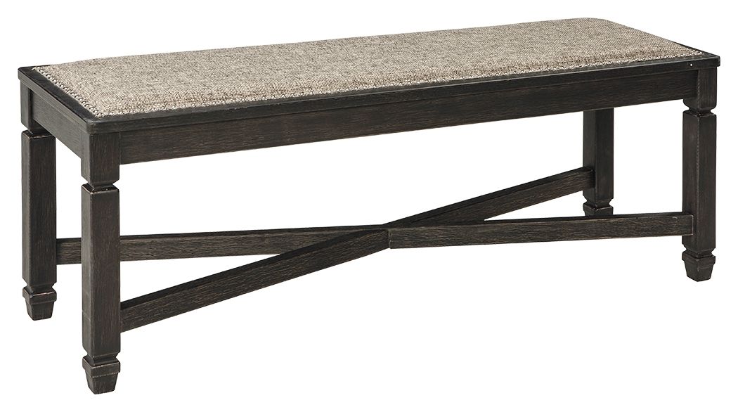 Tyler Creek – Upholstered Bench – Black / Grayish Brown