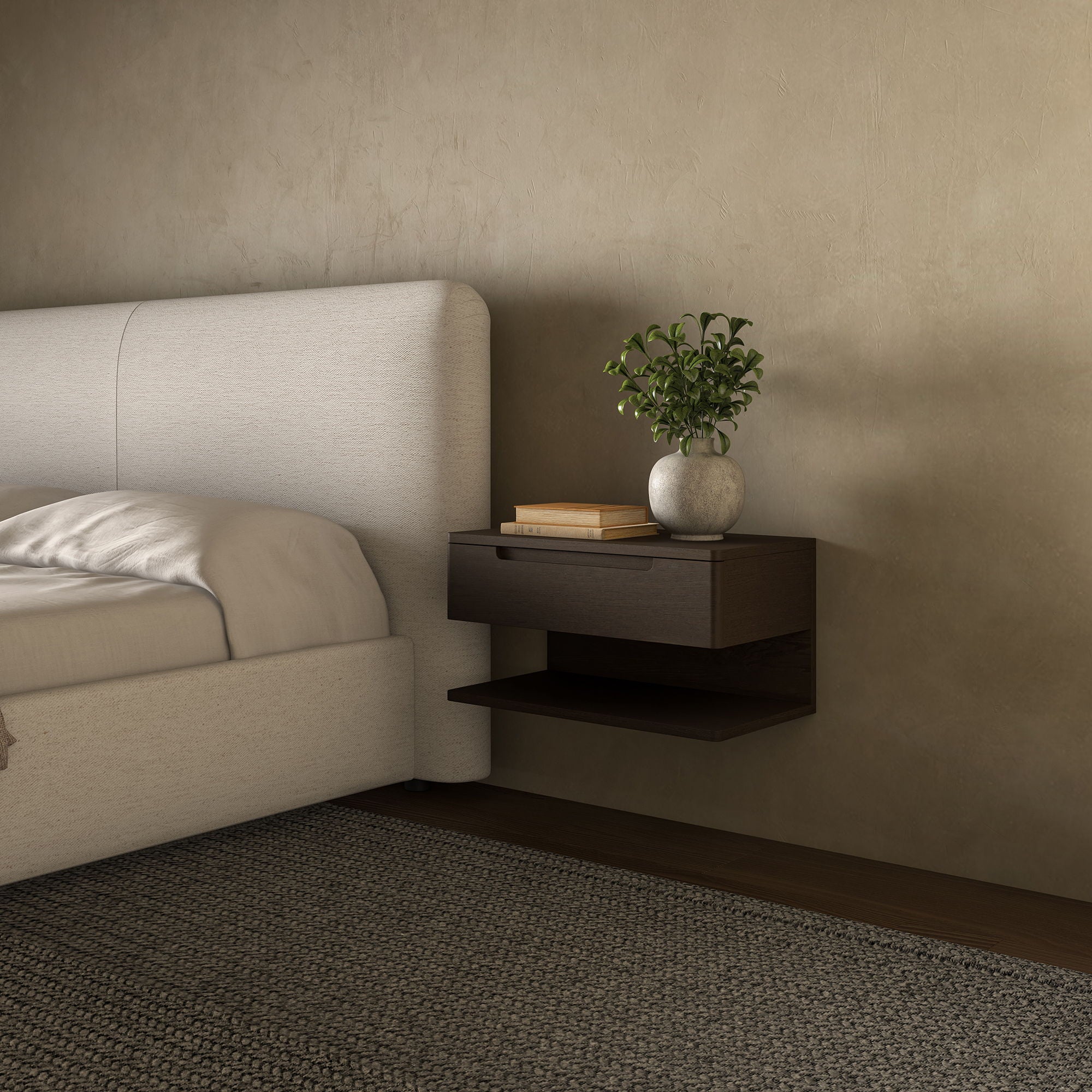 Jonah - Floating Nightstand - Dark Brown - Image 3