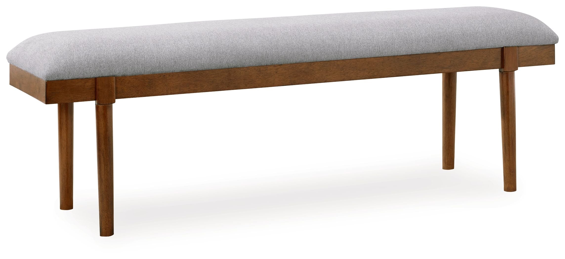 Lyncott - Large Upholstered Dining Room Bench - Gray / Brown - Image 1