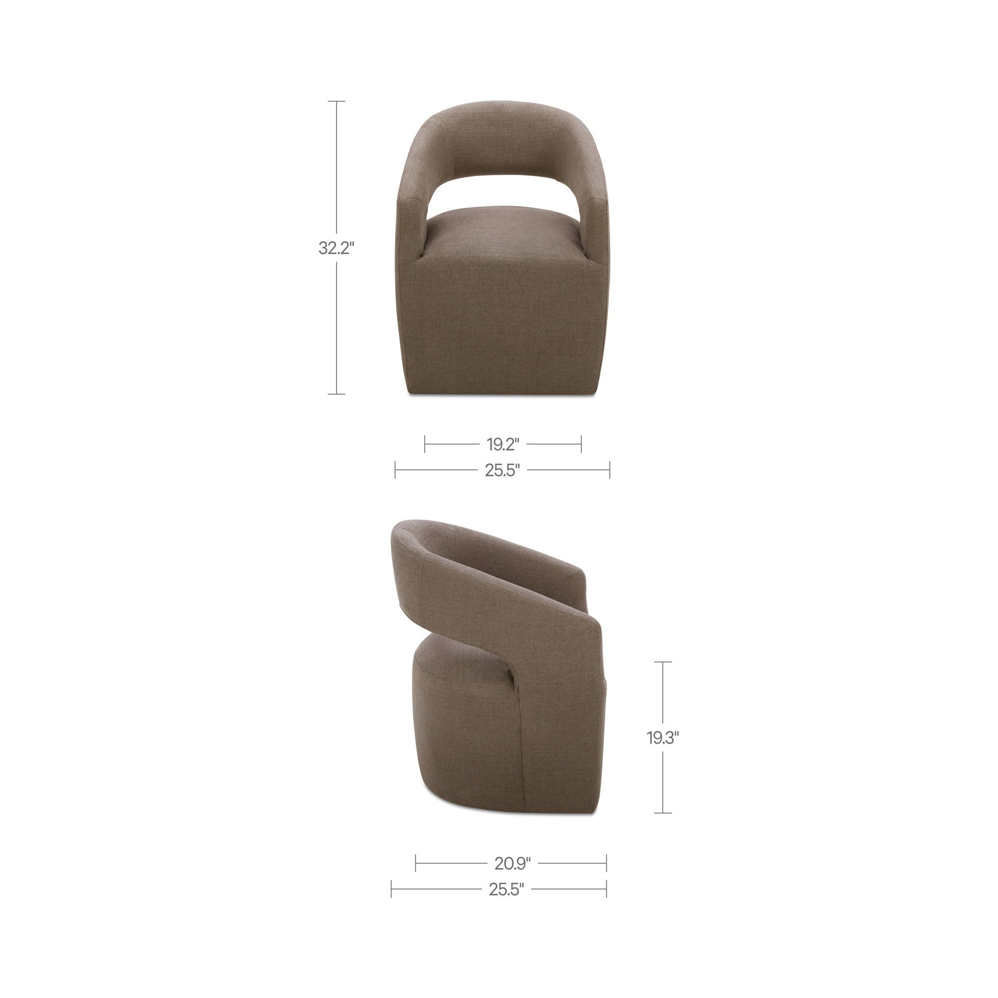 Barrow - Rolling Dining Chair - Soft Taupe - Image 2