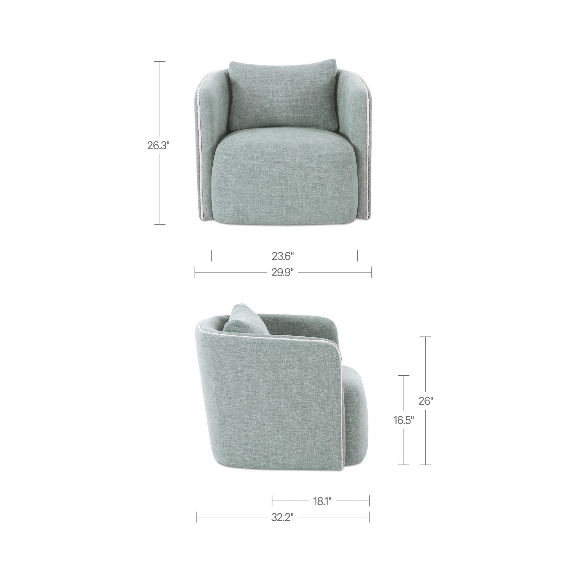 Cecil - Accent Chair - Light Blue - Image 2