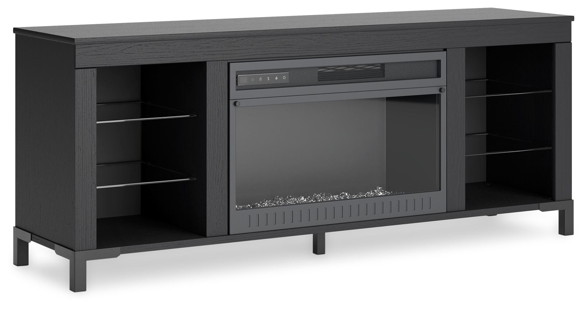 Cayberry – TV Stand With Fireplace – Black