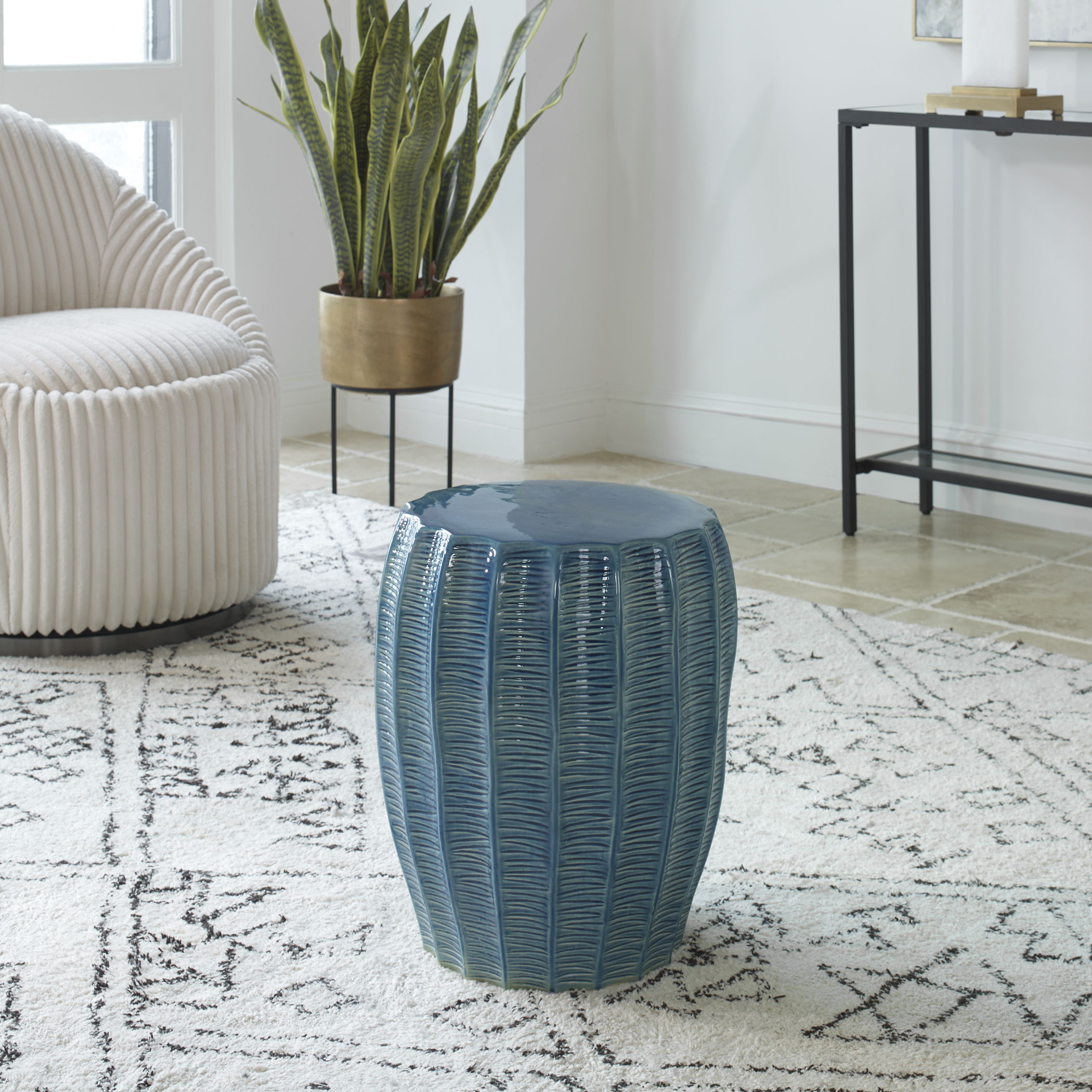 Harbor - Garden Stool - Aque Blue - Image 3