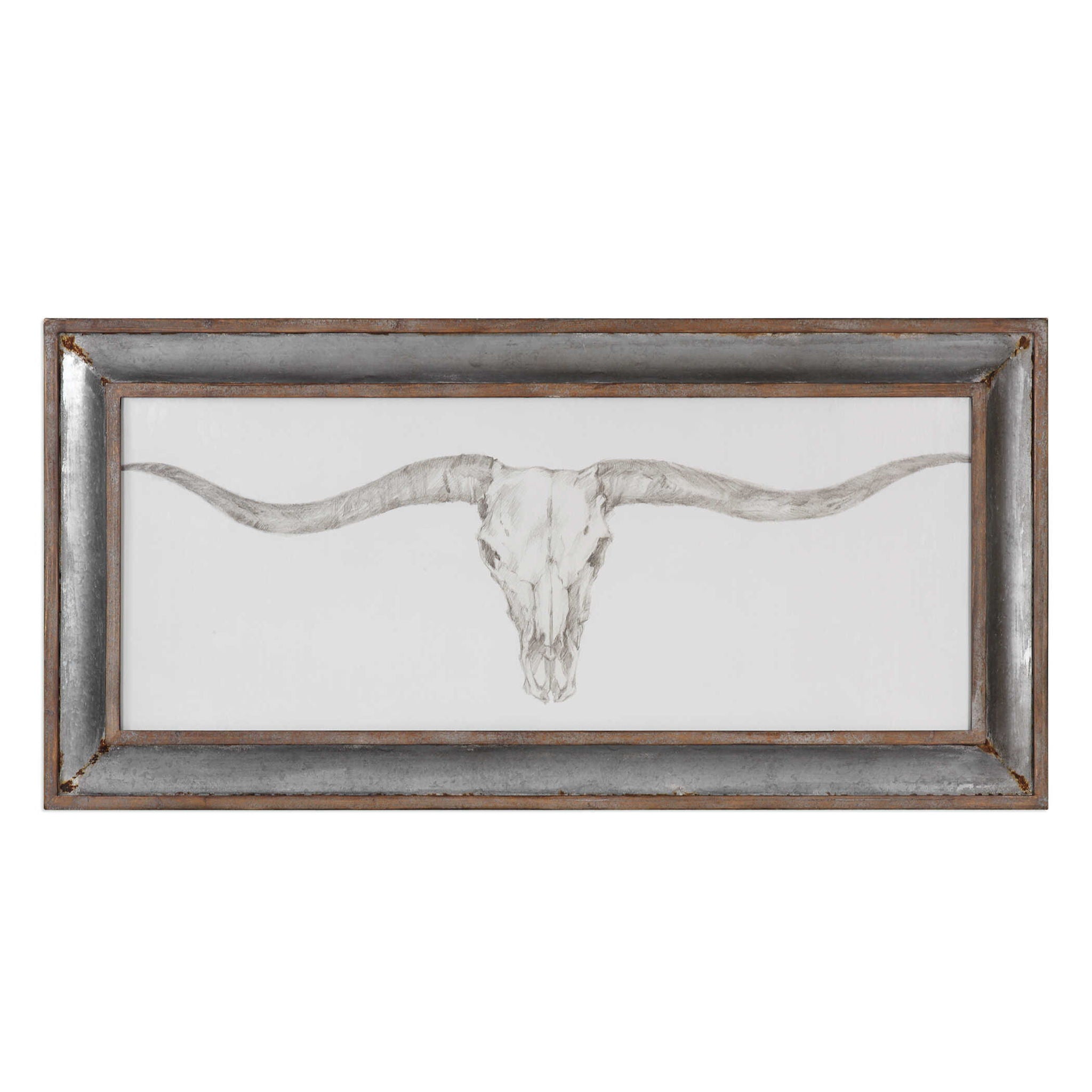 Western Skull Mount - Print - Pearl Silver - Image 1