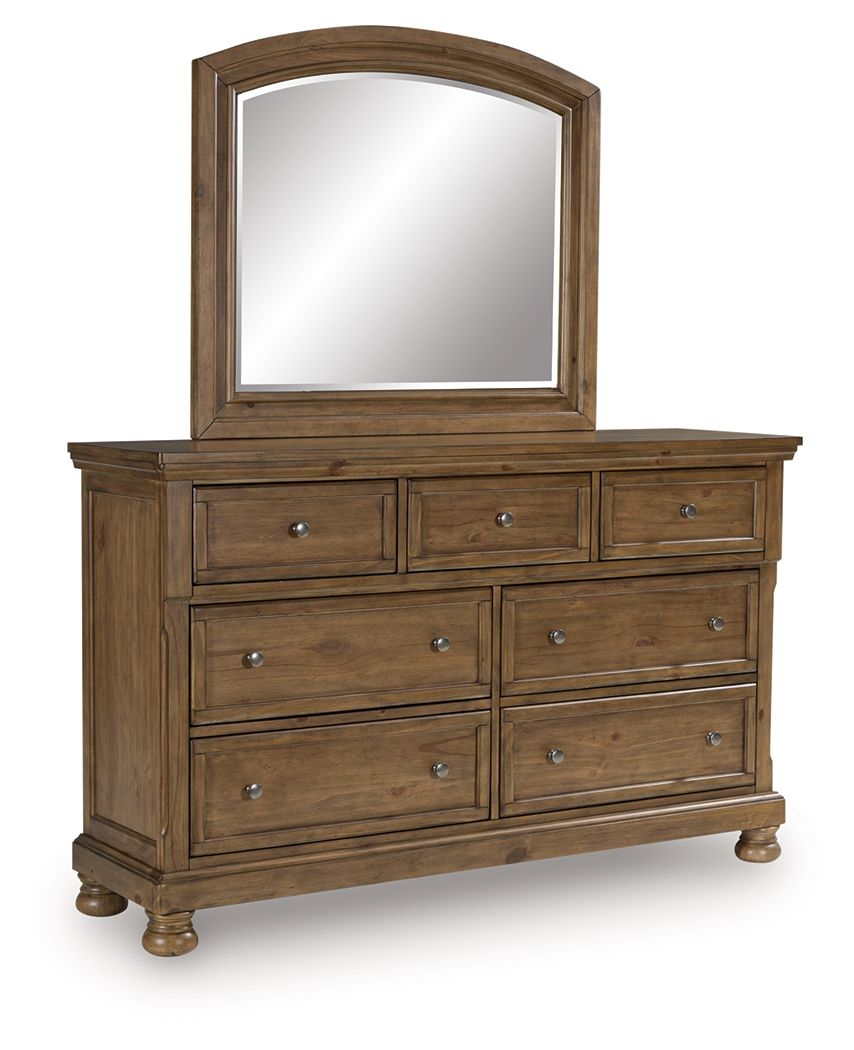 Feddinger – Dresser And Mirror – Medium Brown
