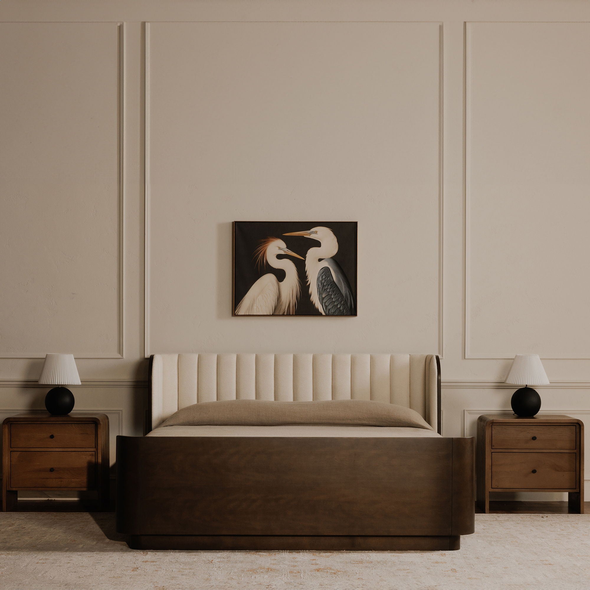 Two Cranes - Framed Painting - White - Image 3