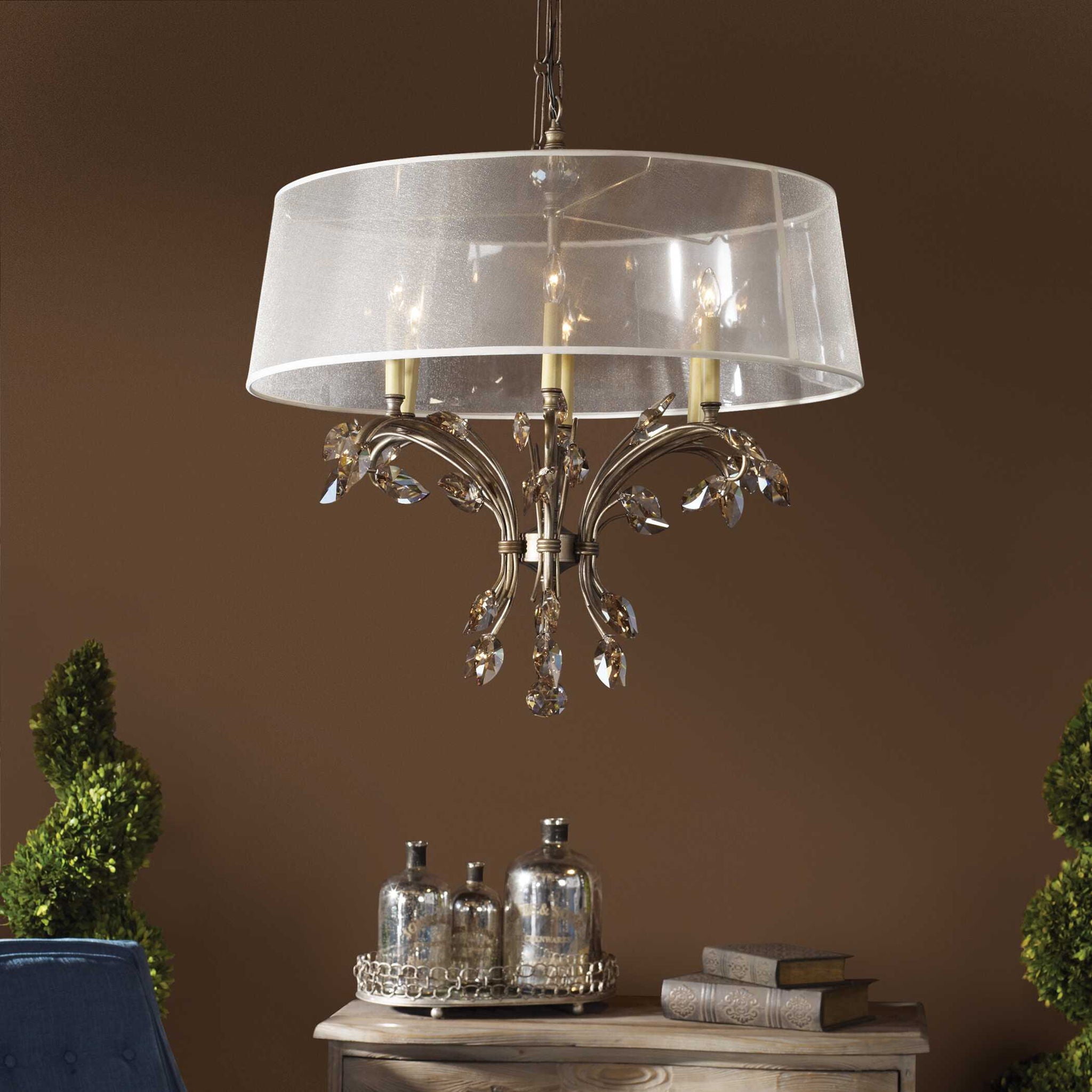 Alenya - 6 Light Shade Chandelier - Gold - Image 3