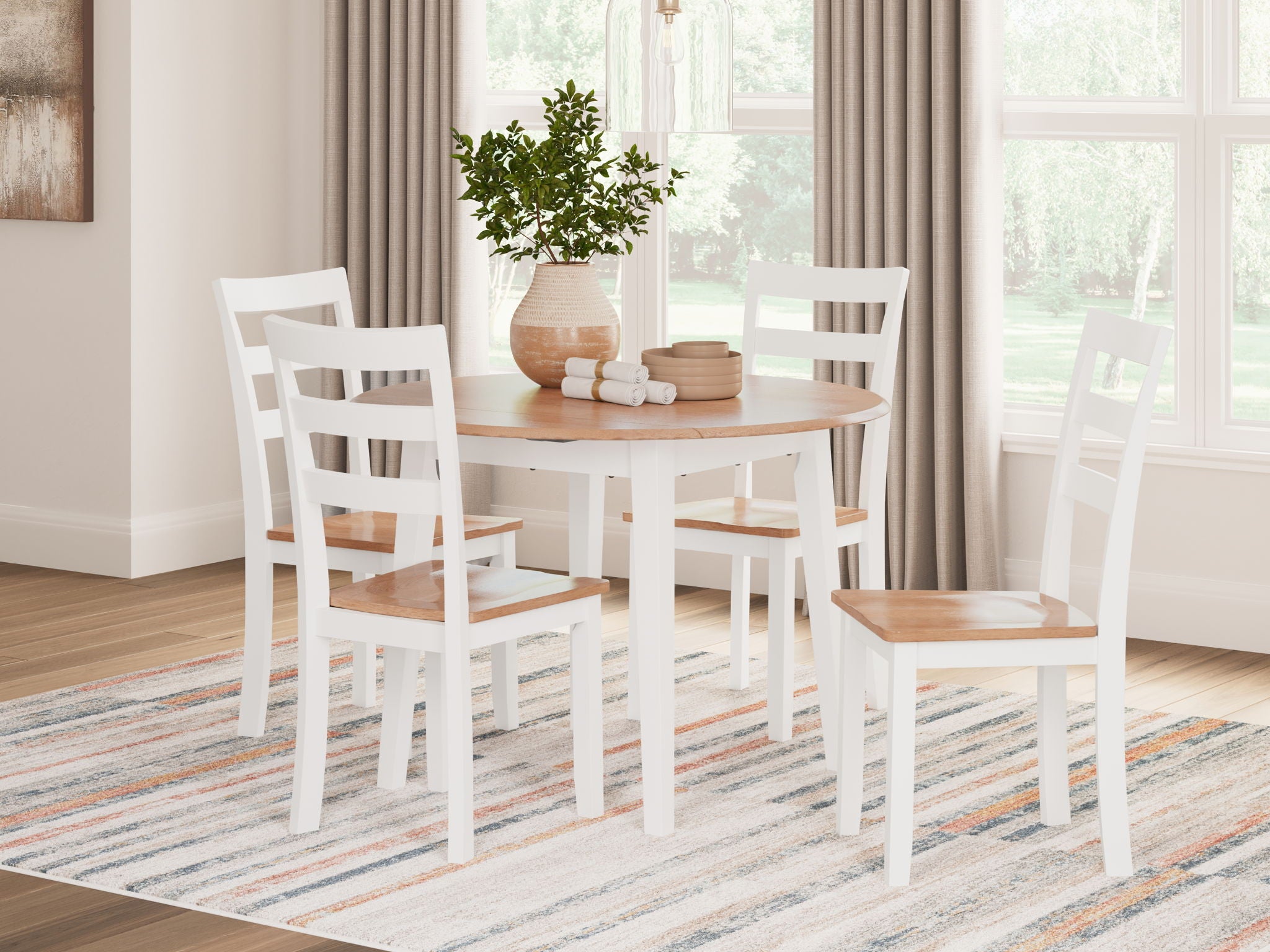 Gesthaven - Round Dining Room Drop Leaf Table Set - Image 3