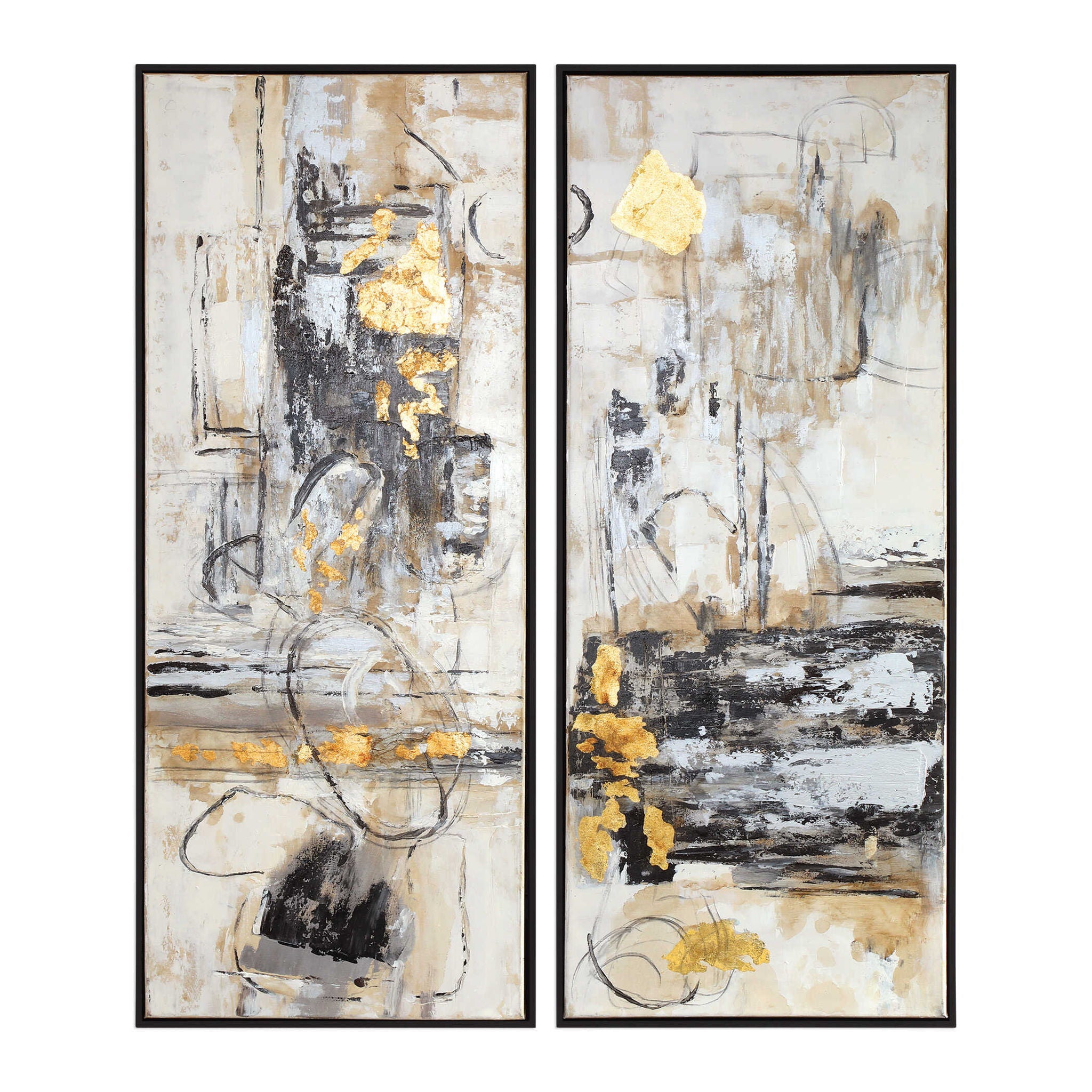 Life Scenes – Abstract Art (Set of 2) – Beige