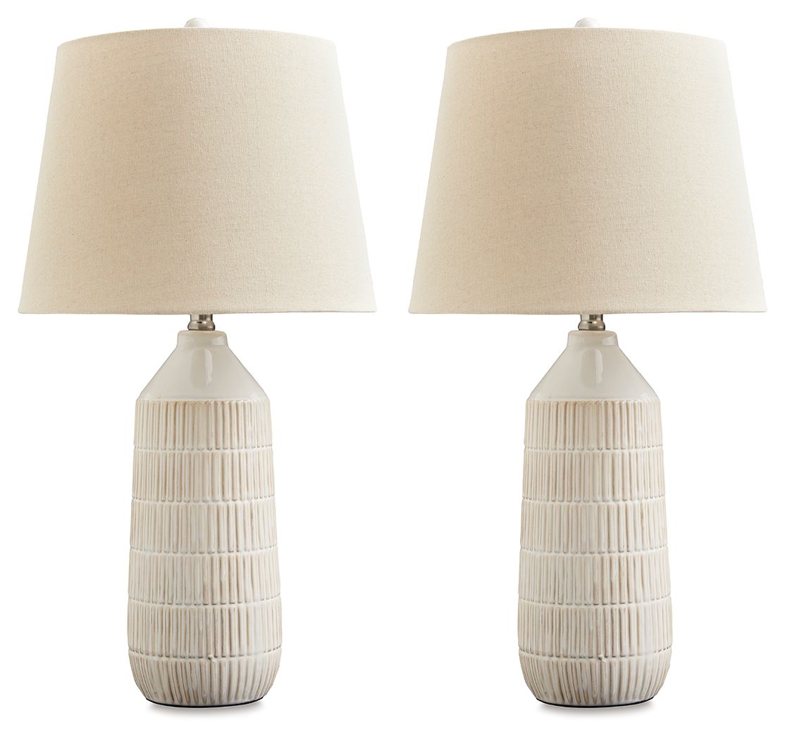 Willport – Ceramic Table Lamp (Set of 2) – Off White
