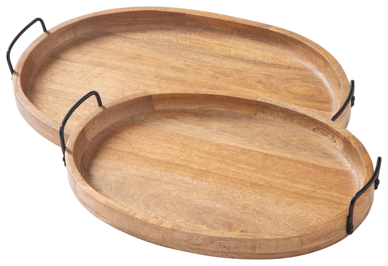 Jocelyne – Tray Set (Set of 2) – Brown / Black