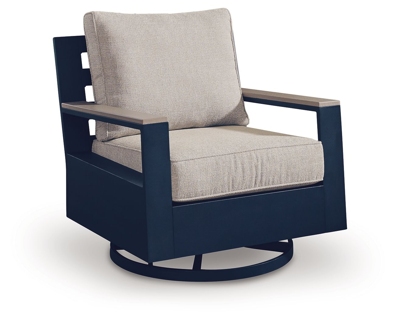 East Beach – Swivel Glider Chair With Cushion – Blue