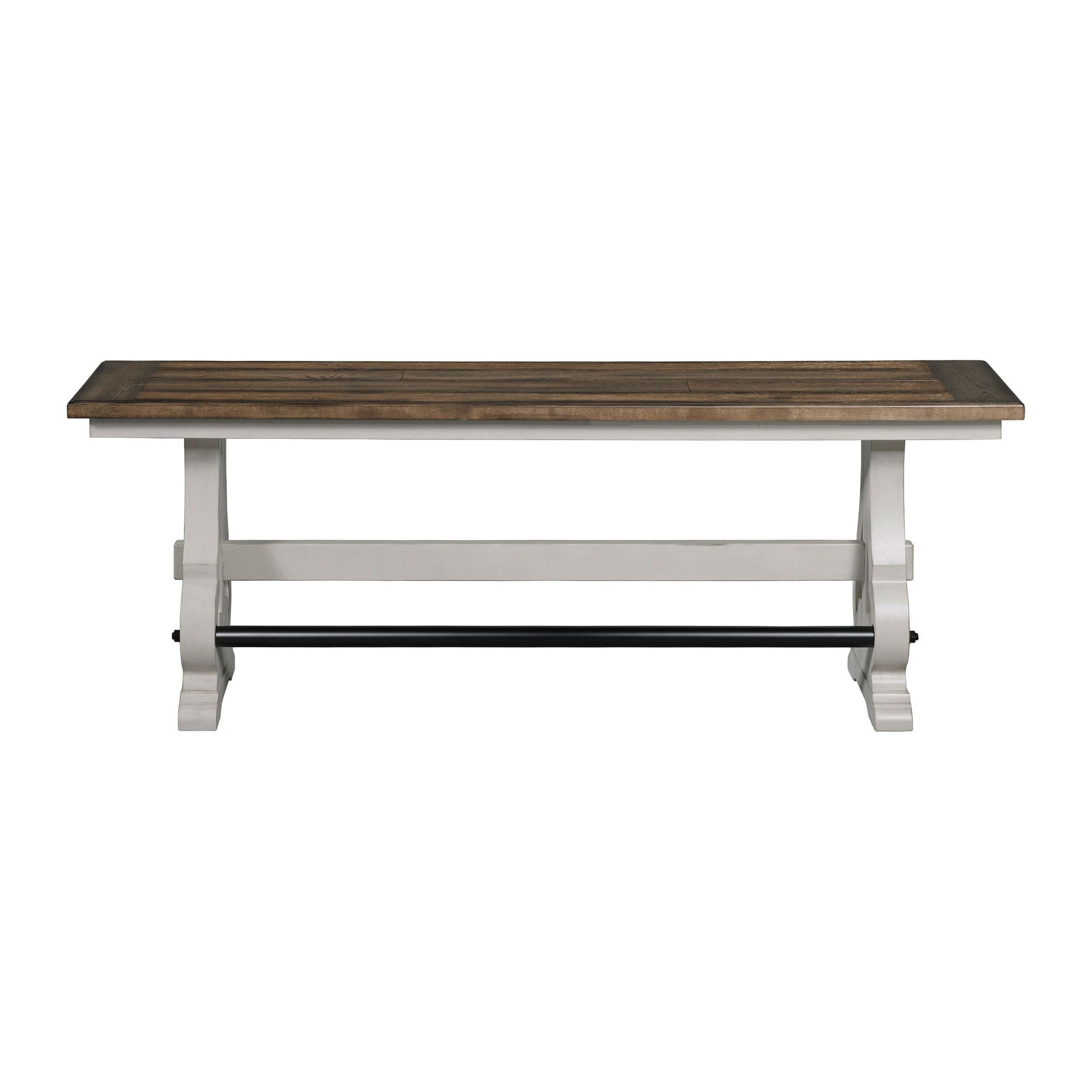 Drake - Backless Counter Bench - Rustic White / French Oak - Image 2