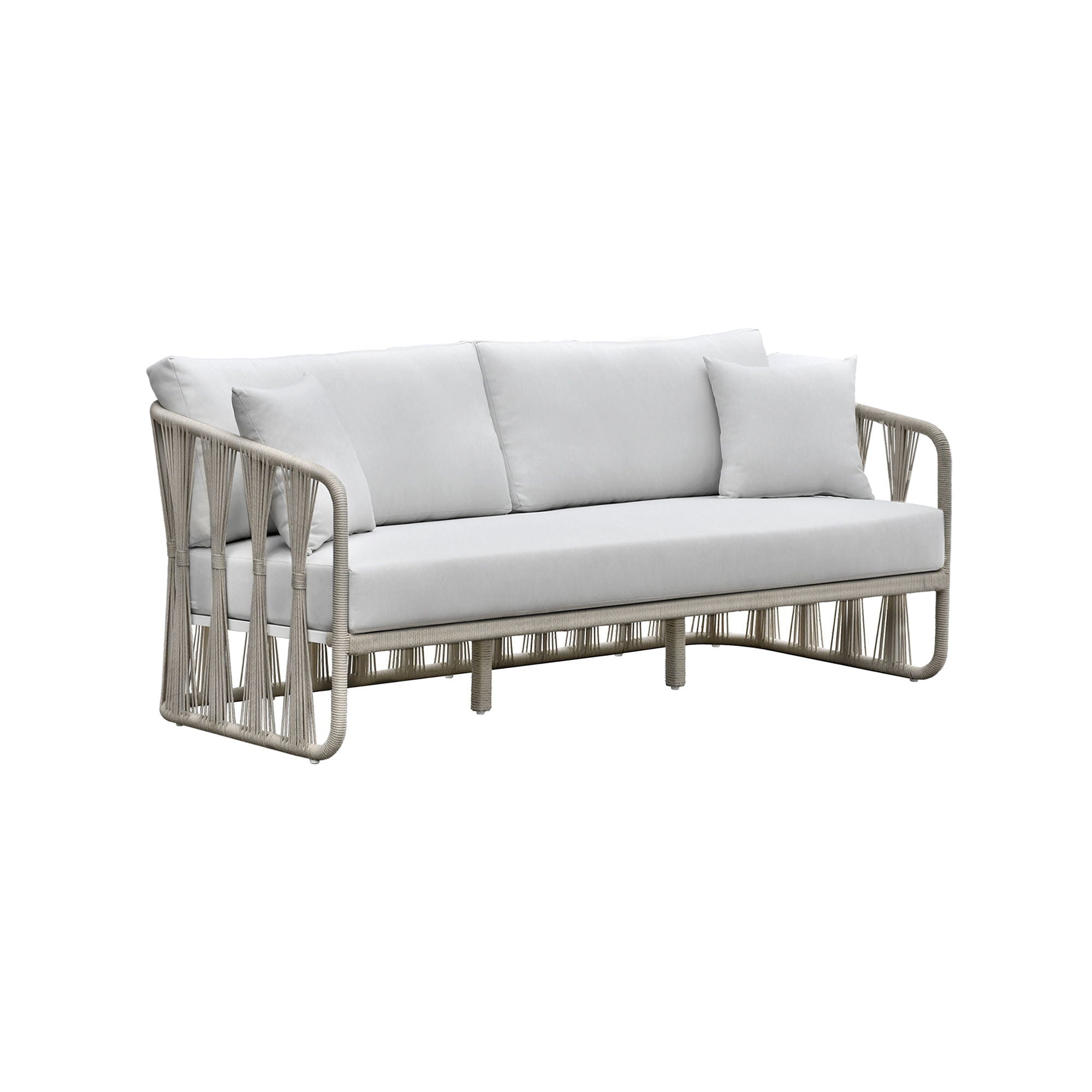 Alexa – Outdoor Seating Sofa With Pillows – White