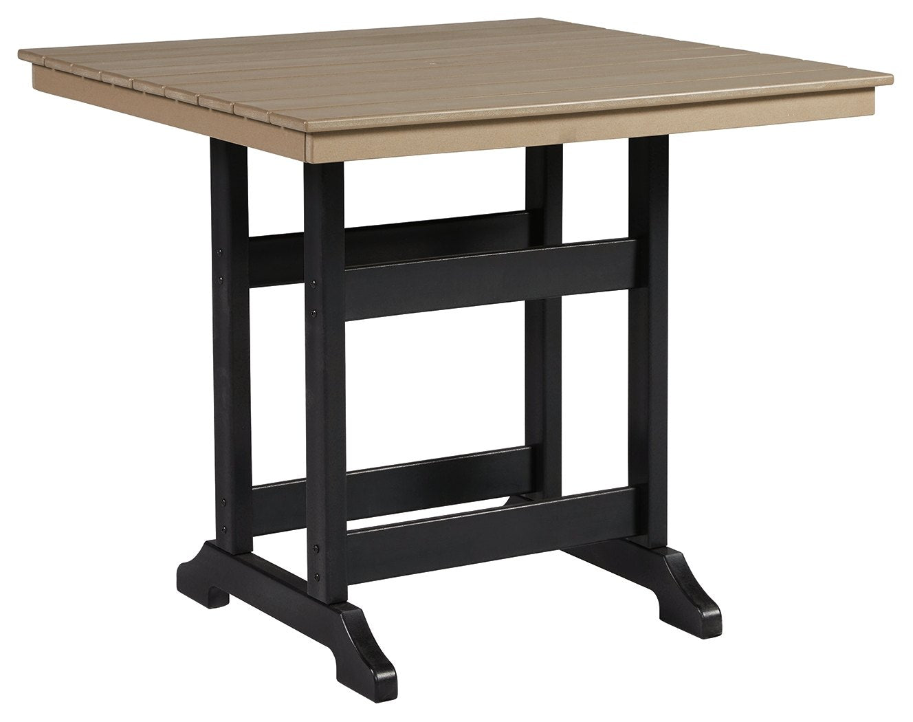 Fairen Trail – Square Counter TBL w/Umb OPT – Black / Driftwood