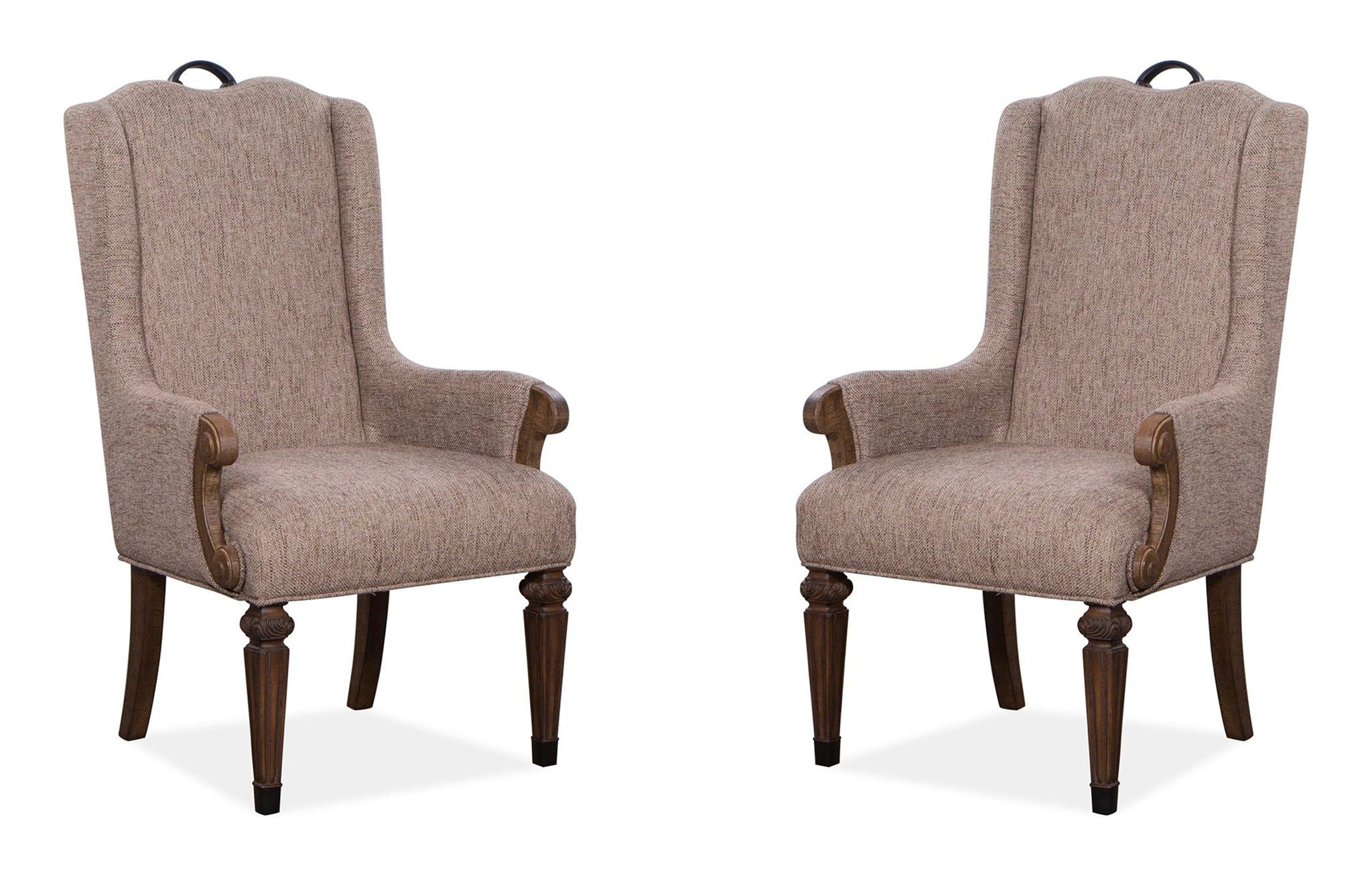 Durango - Wood Upholstered Host Arm Chair (Set of 2) - Willadeene Brown - Image 1