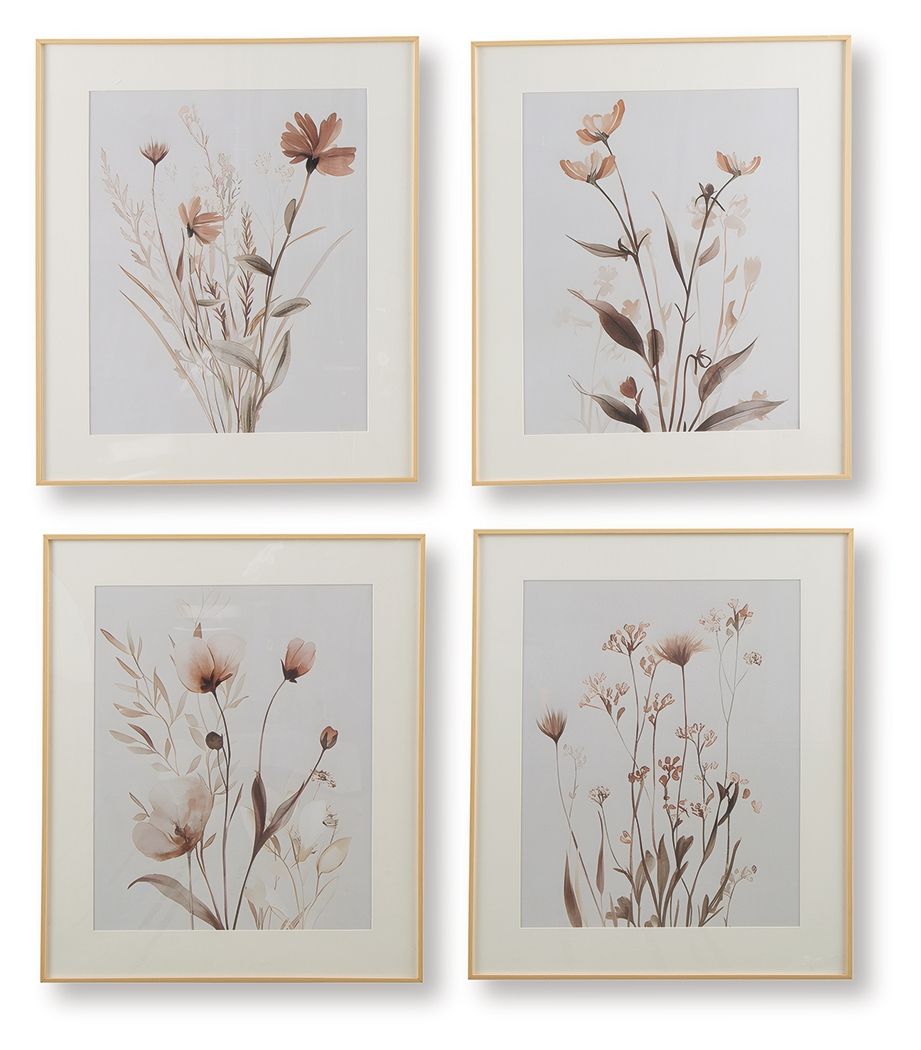Chettings – Wall Art Set (Set of 4) – Beige / Gray / Blush