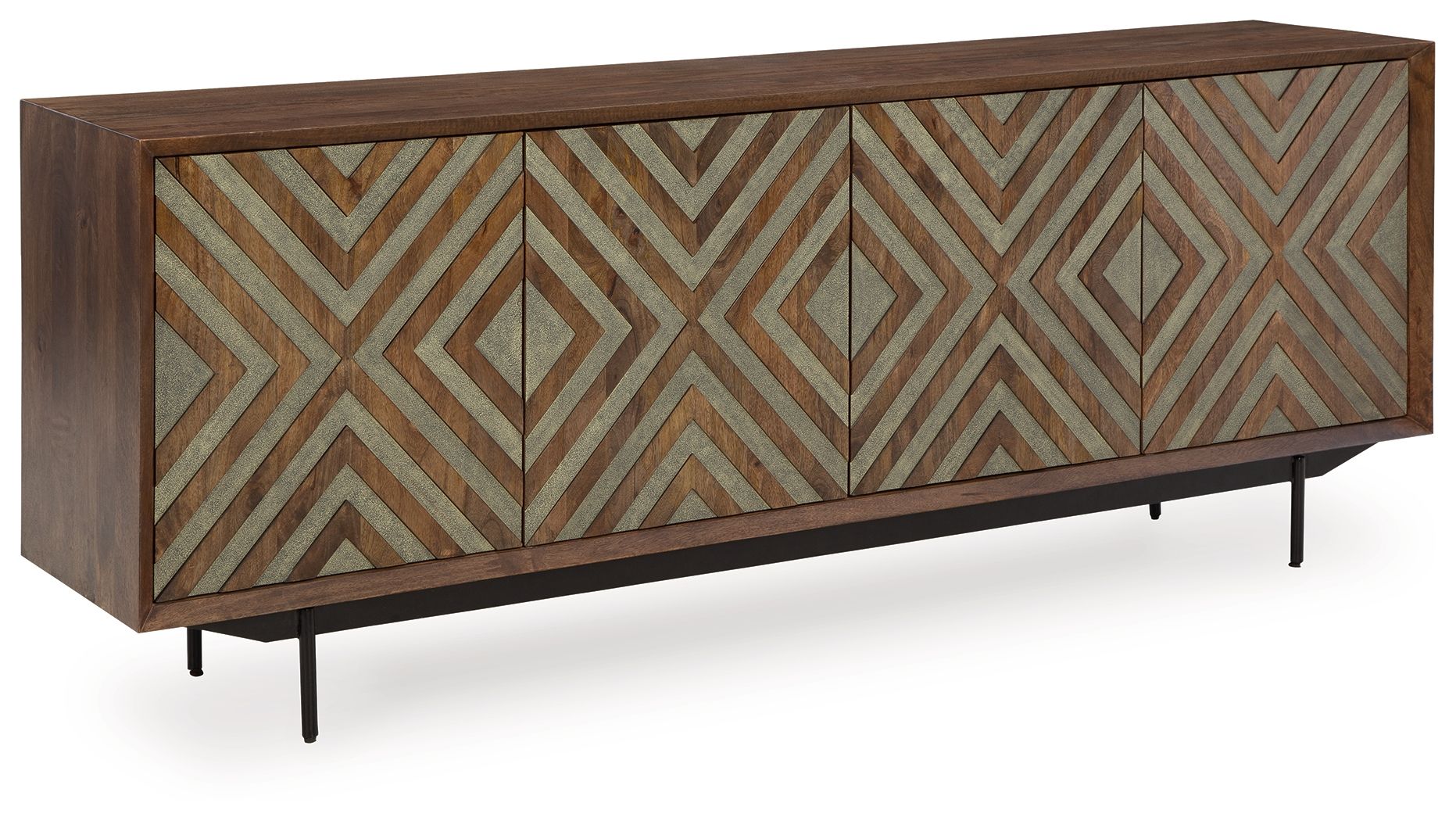 Dreggan - Accent Cabinet - Brown / Gold Finish - Image 1