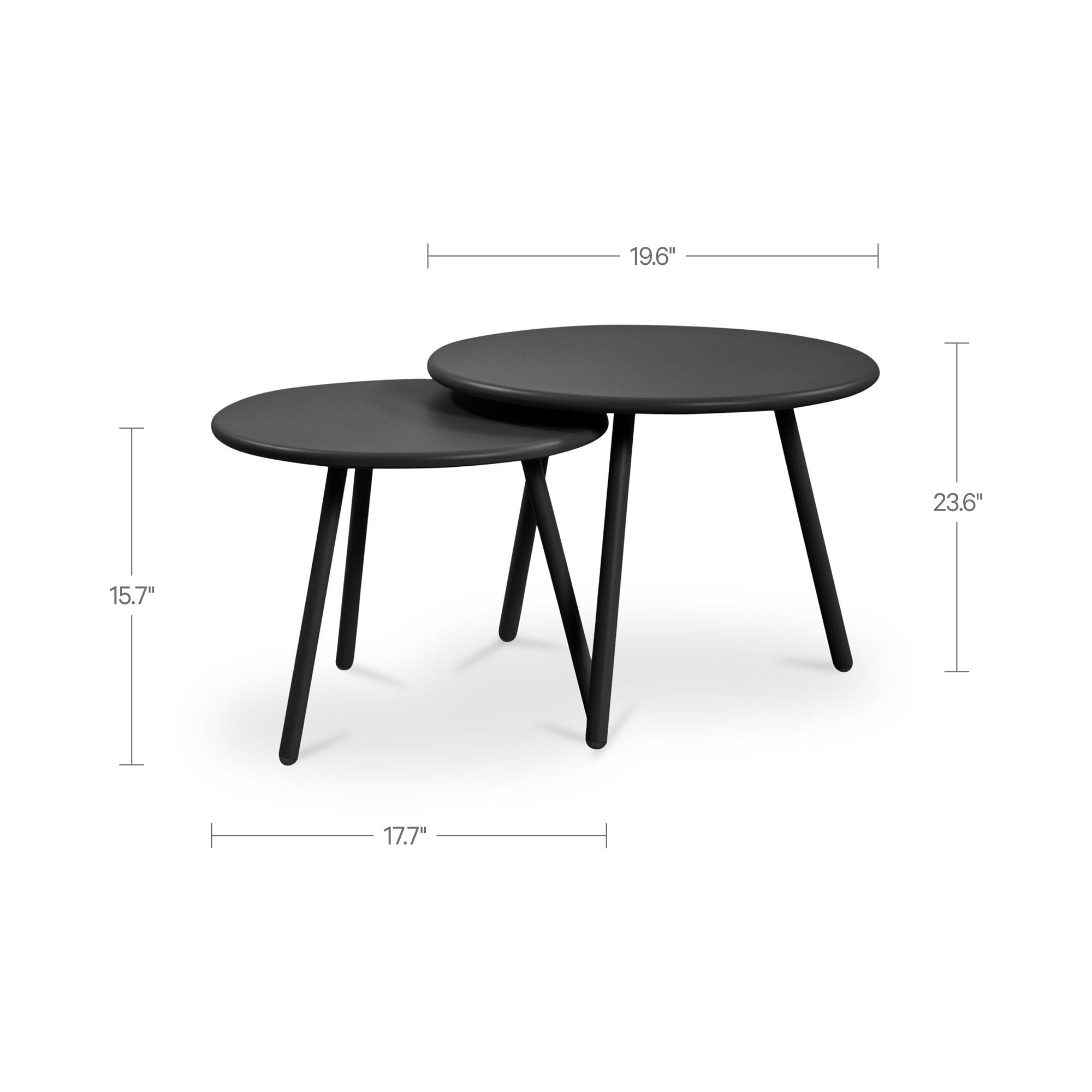 Kari - Outdoor Nesting Coffee Table - Black - Image 2