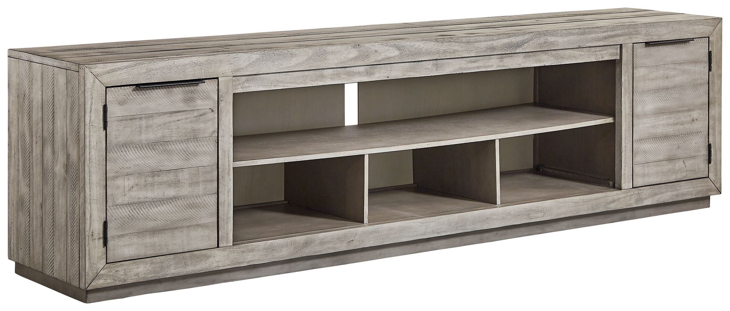 Naydell - XL TV Stand w/Fireplace Option - Gray - Image 1
