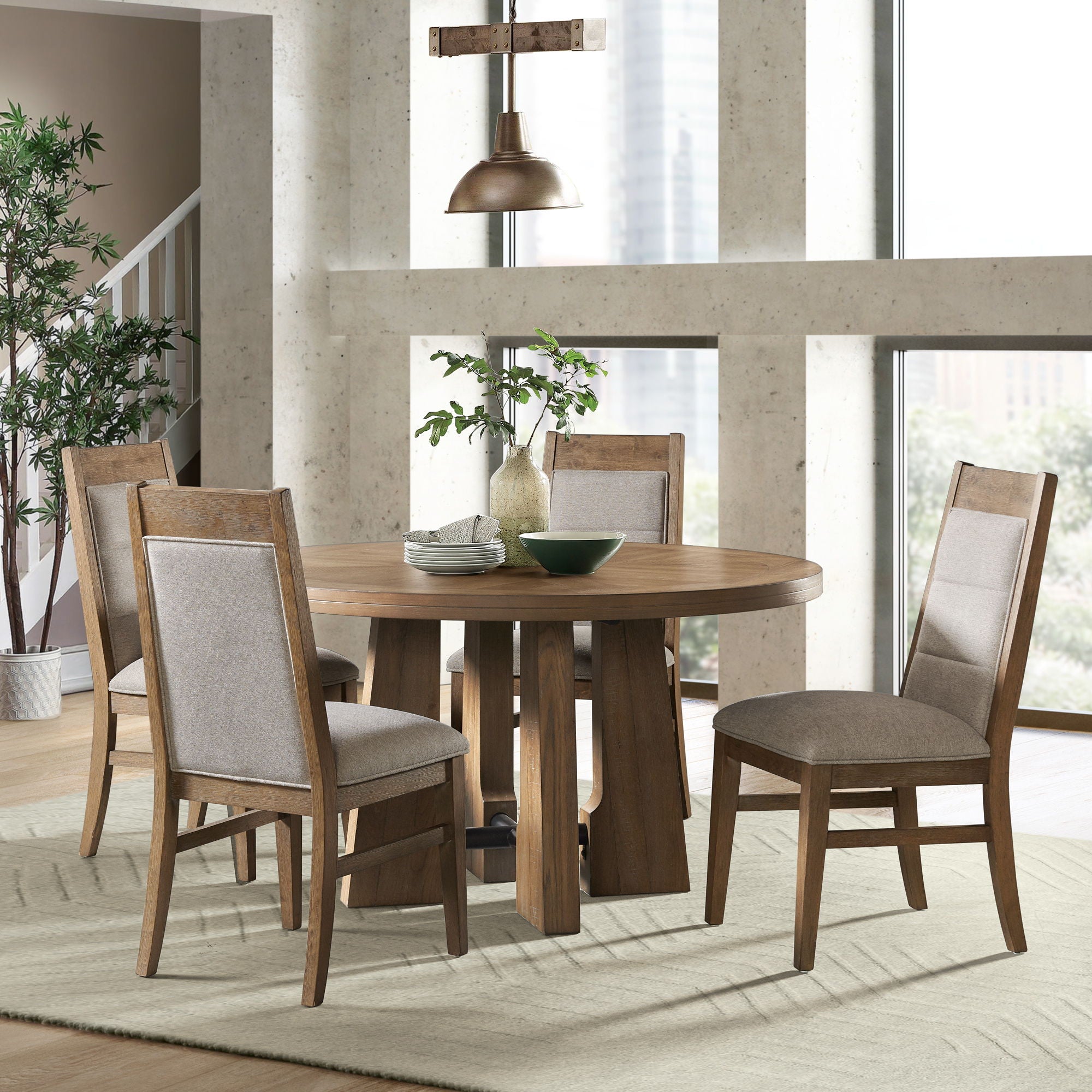 Landmark - Upholstered Chair - Weathered Oak - Image 3