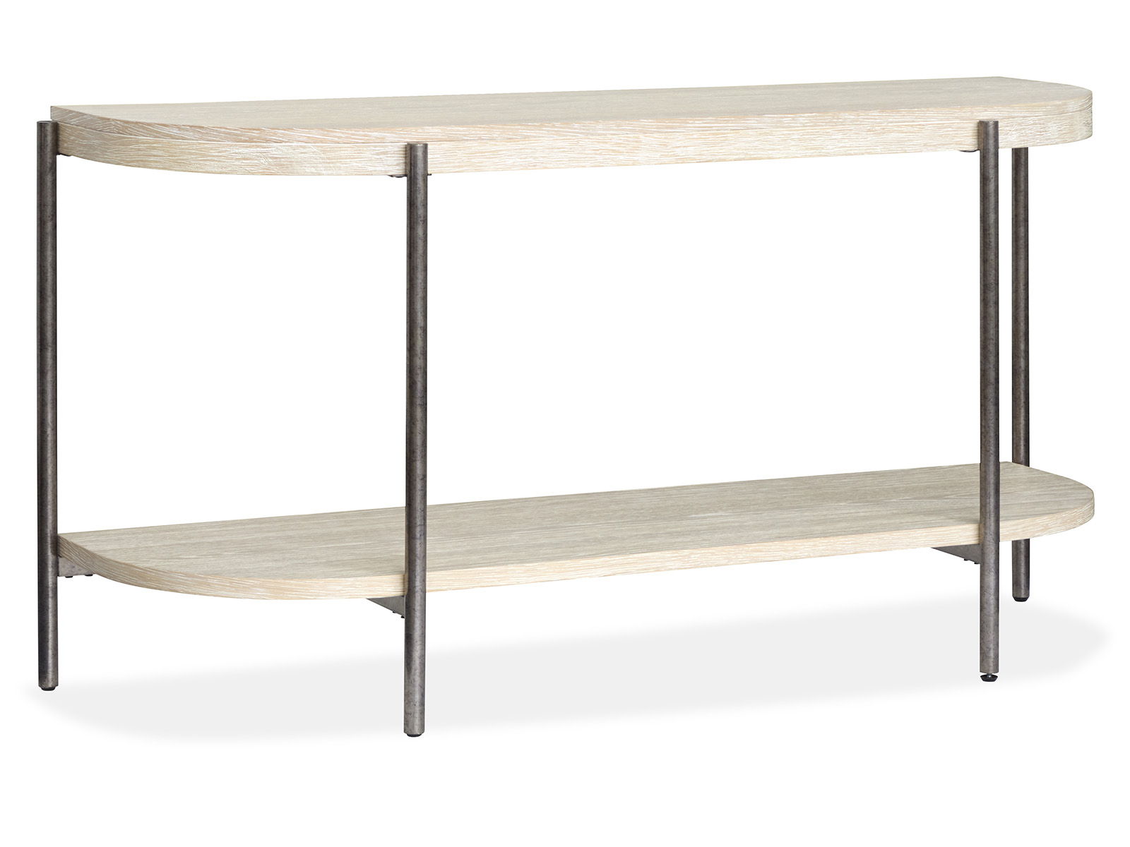 Jennings – Demilune Sofa Table – Edgecomb Gray And Weathered Antique Nickel