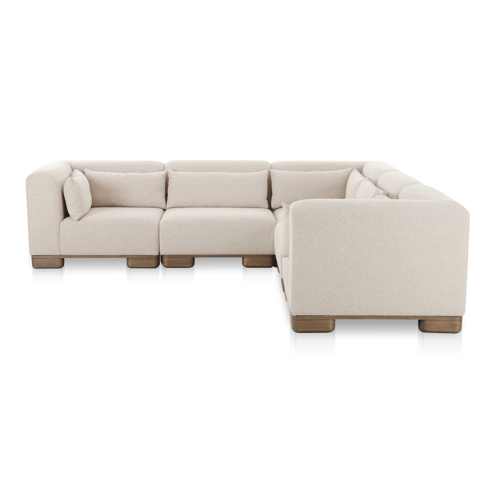 June - Classic L-Shaped Modular Sectional - Oatmeal - Image 1