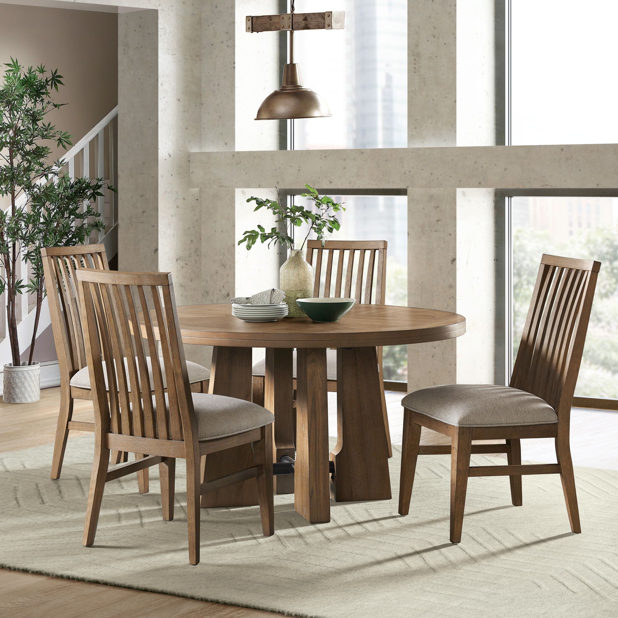 Landmark - Slat Chair - Weathered Oak - Image 3