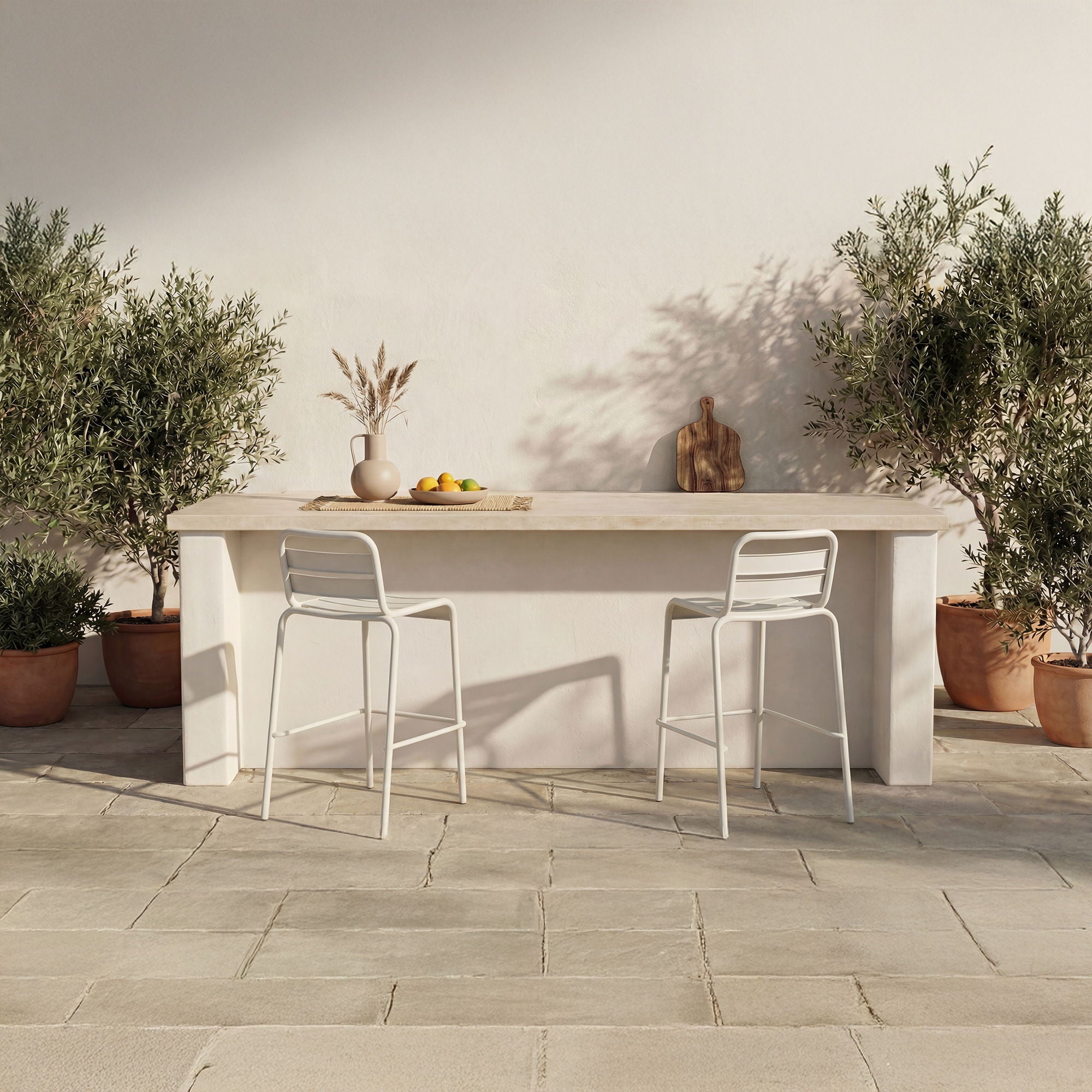 Kade – Outdoor Bar Stool (Set of 2) – White